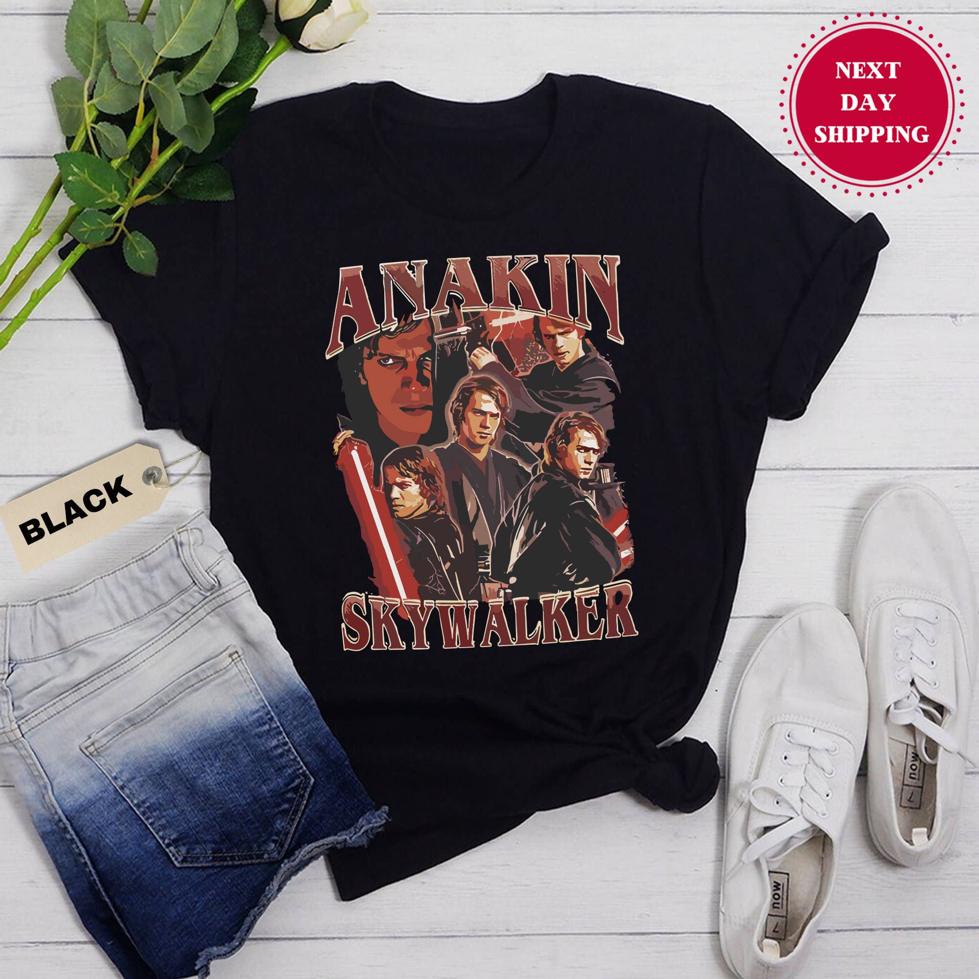 Anakin Skywalker Vintage 90s Tee Hoodie, Sweatshirt | PodTeesHub.com