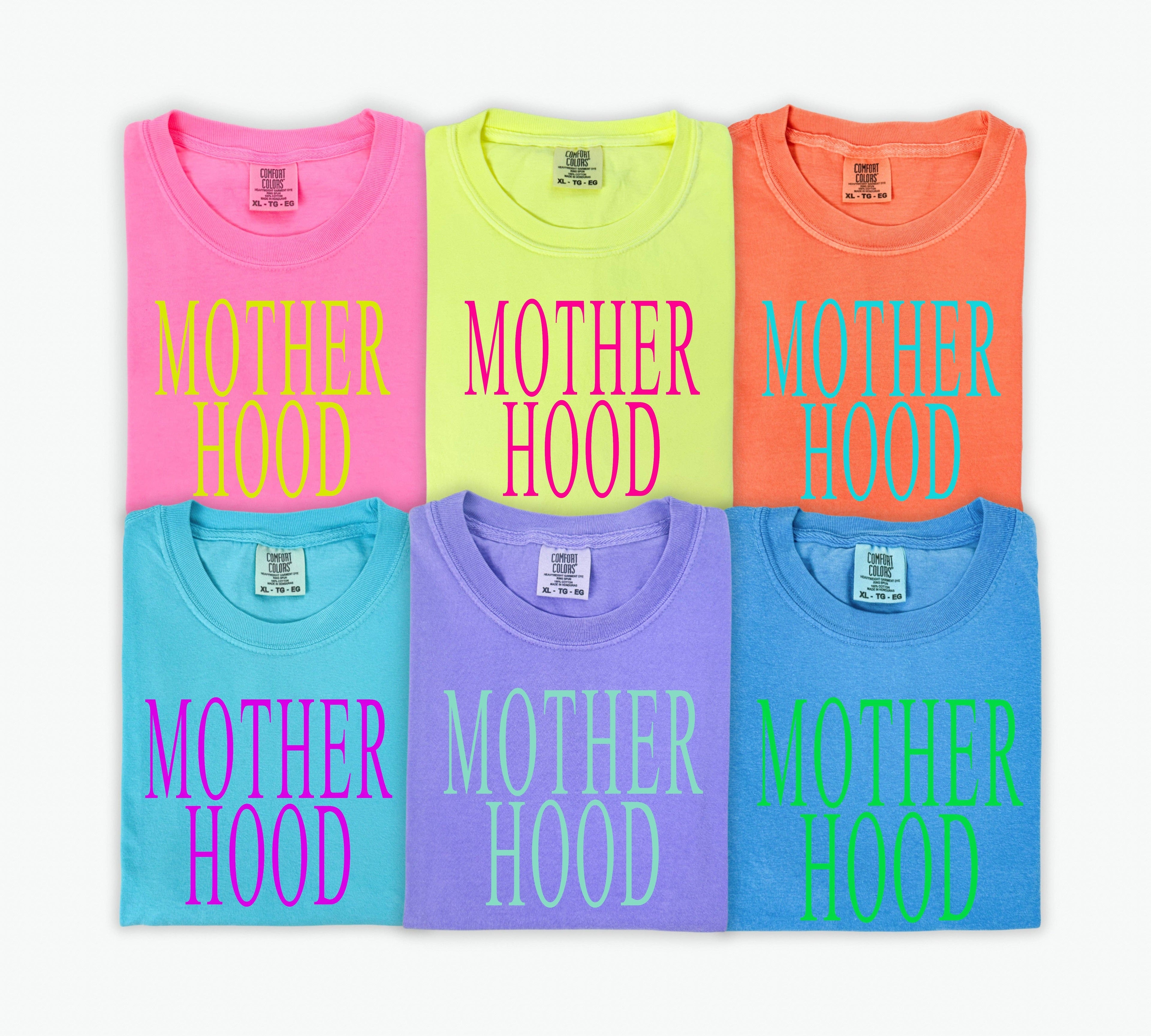 Motherhood Neon Summer Dtf Tee Hoodie, Sweatshirt | PodTeesHub.com