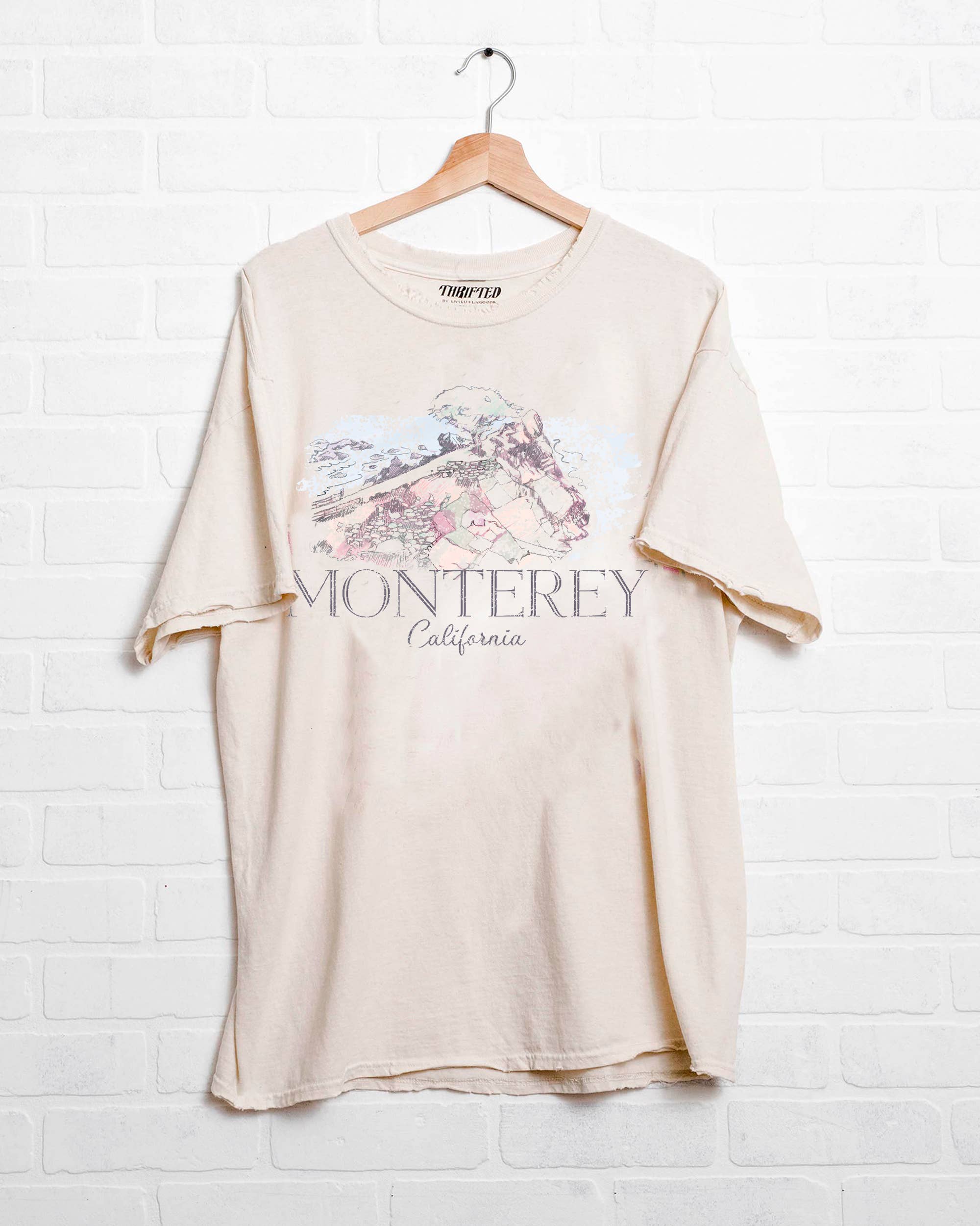 Monterey Off White Thrifted Graphic Tee Hoodie, Sweatshirt | PodTeesHub.com