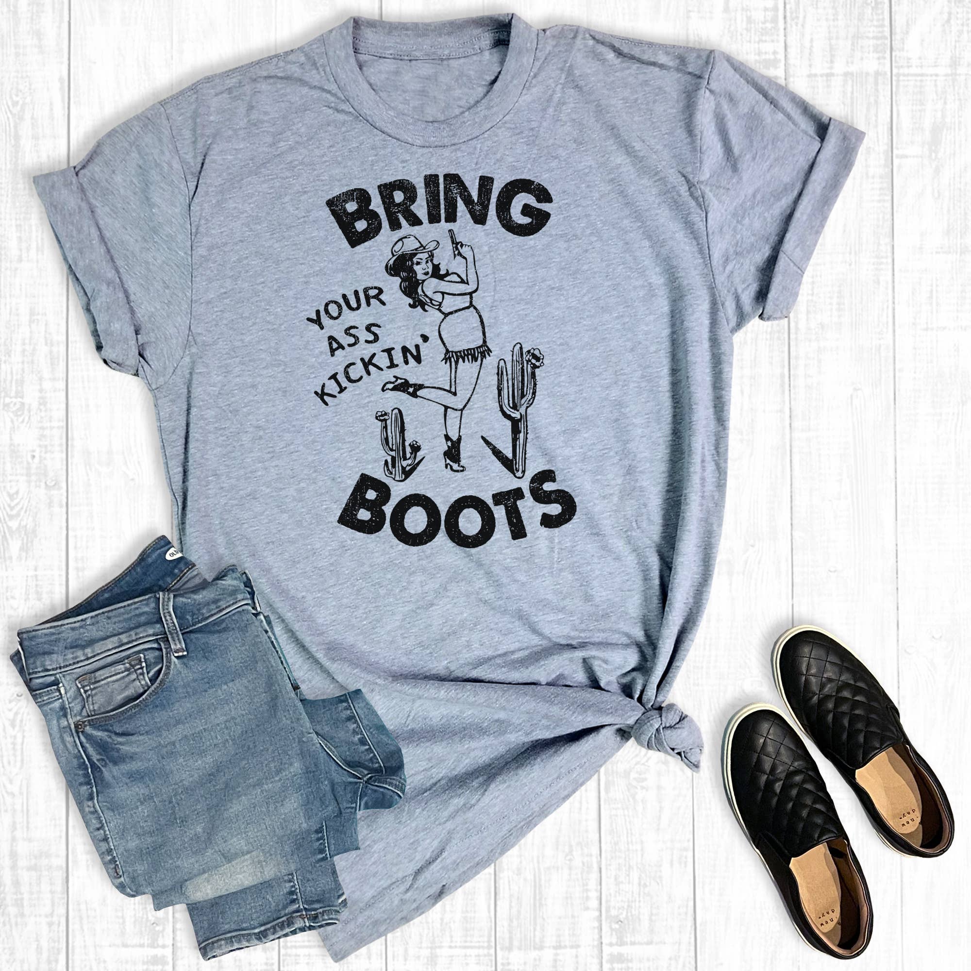 Western Cowgirl Bring Your Boots Graphic Tee Hoodie, Sweatshirt | PodTeesHub.com