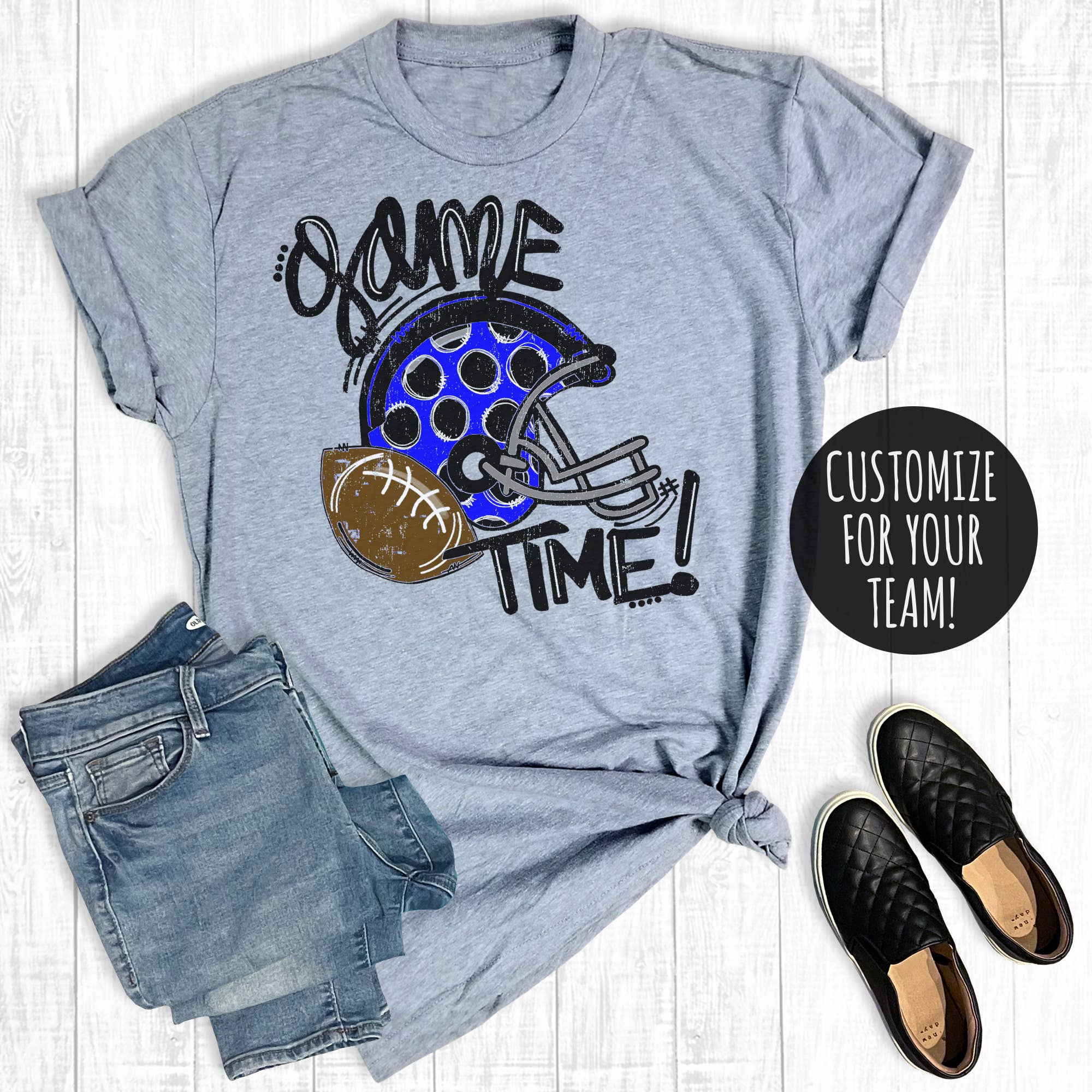 Custom Football Game Time Graphic Tee Hoodie, Sweatshirt | PodTeesHub.com