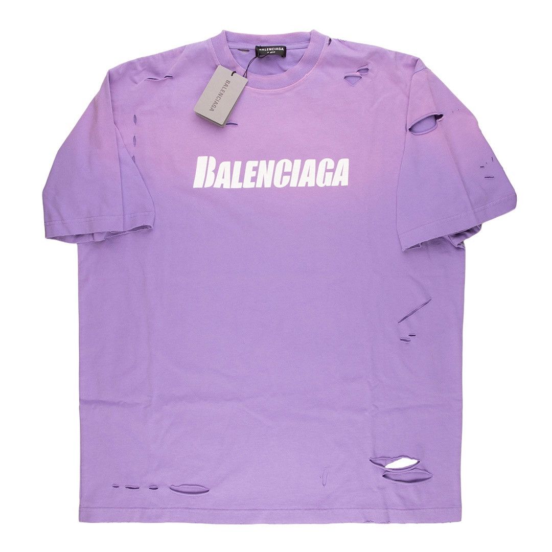 Balenciaga Destroyed Tee Lilla Hoodie, Sweatshirt | PodTeesHub.com