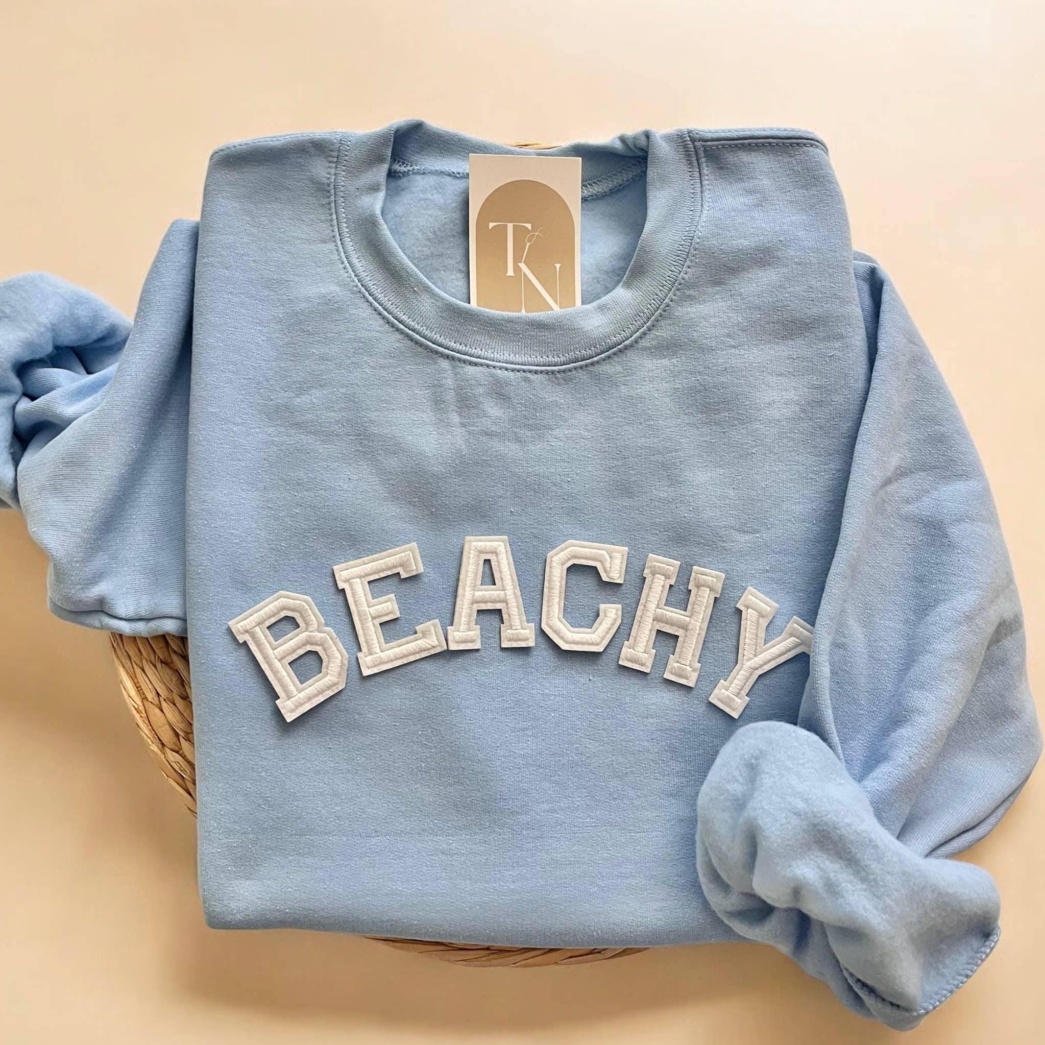 Beachy Crewneck Sweatshirt, Beach Sweater T-Shirts, Hoodie | PodTeesHub.com