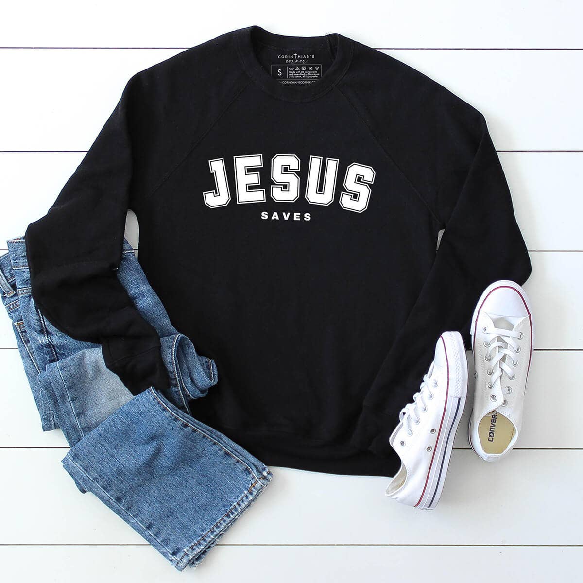Jesus Saves Premium Fleece Sweatshirt T-Shirts, Hoodie | PodTeesHub.com