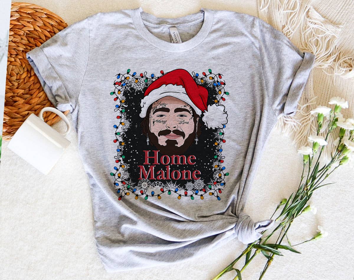Home Malone - Funny Christmas Movie Parody T-Shirt Hoodie, Sweatshirt | PodTeesHub.com