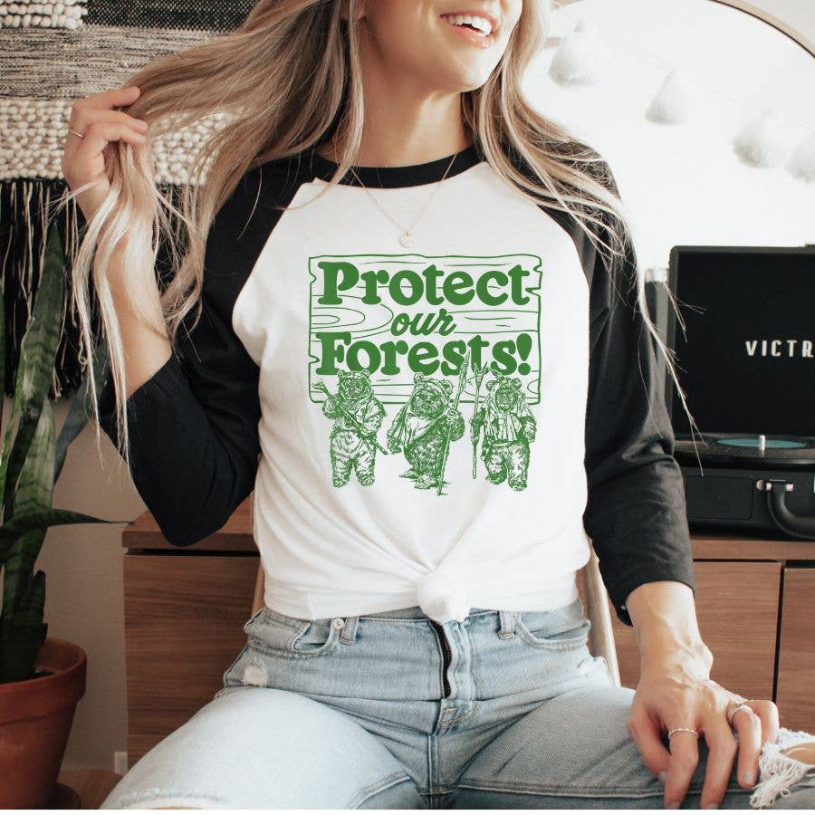 Protect Our Forests - Camping Outdoors Raglan T-Shirt Hoodie, Sweatshirt | PodTeesHub.com