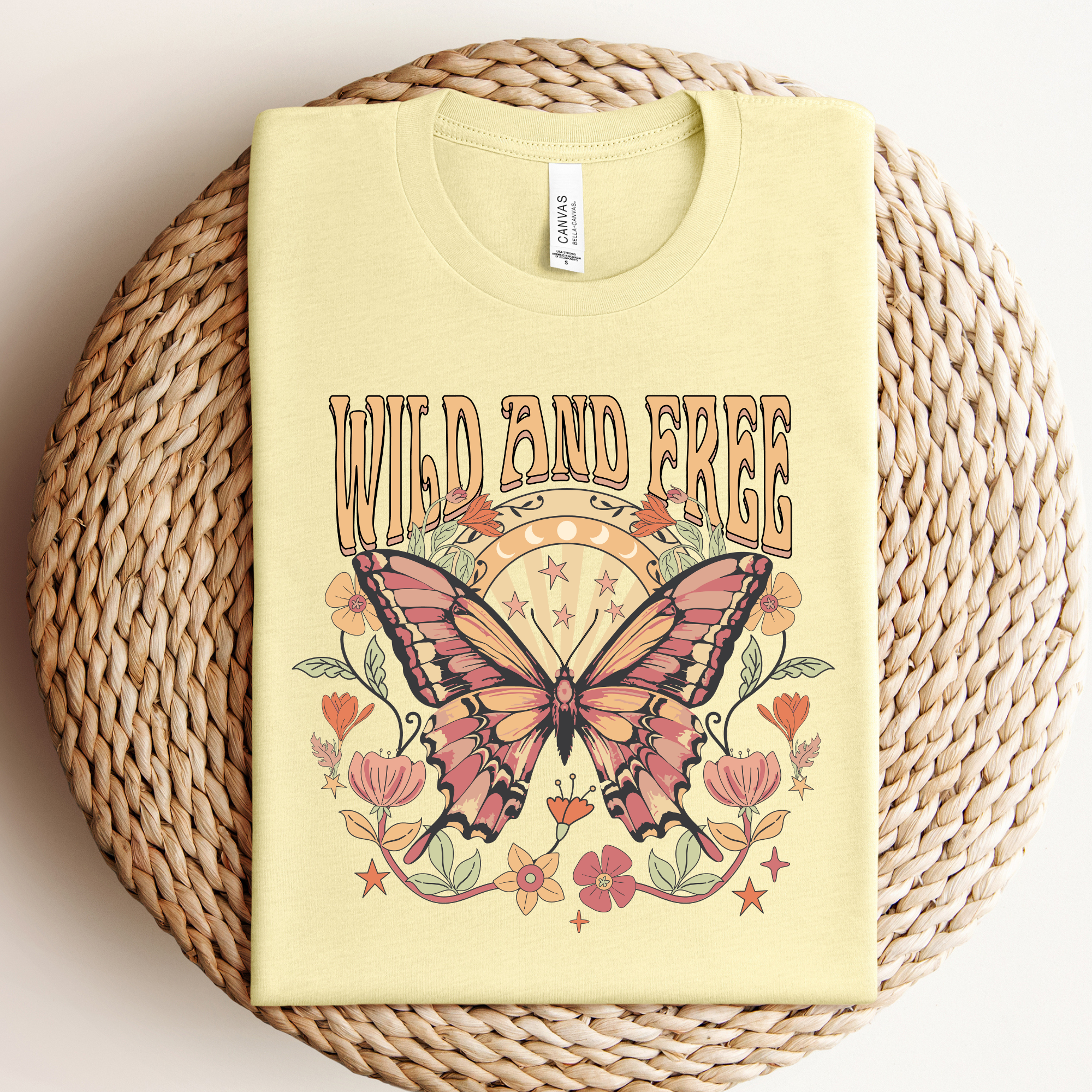 Butterfly Wild and Free Graphic Tee Hoodie, Sweatshirt | PodTeesHub.com