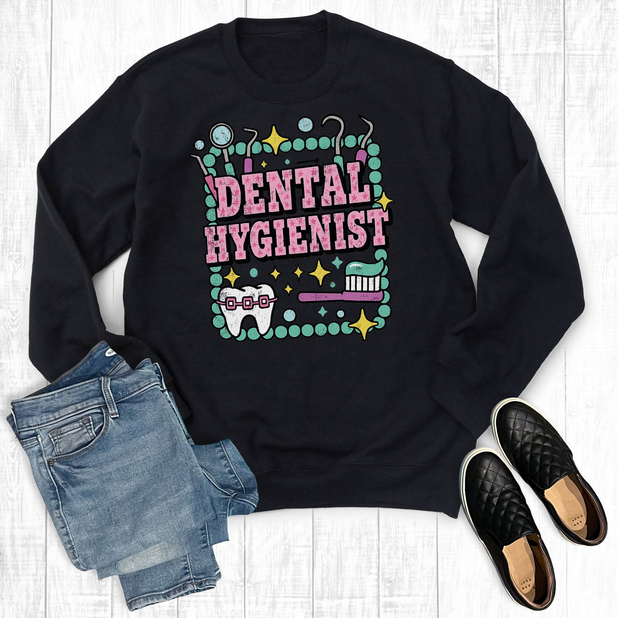 Dental Hygienist Graphic Sweatshirt T-Shirts, Hoodie | PodTeesHub.com