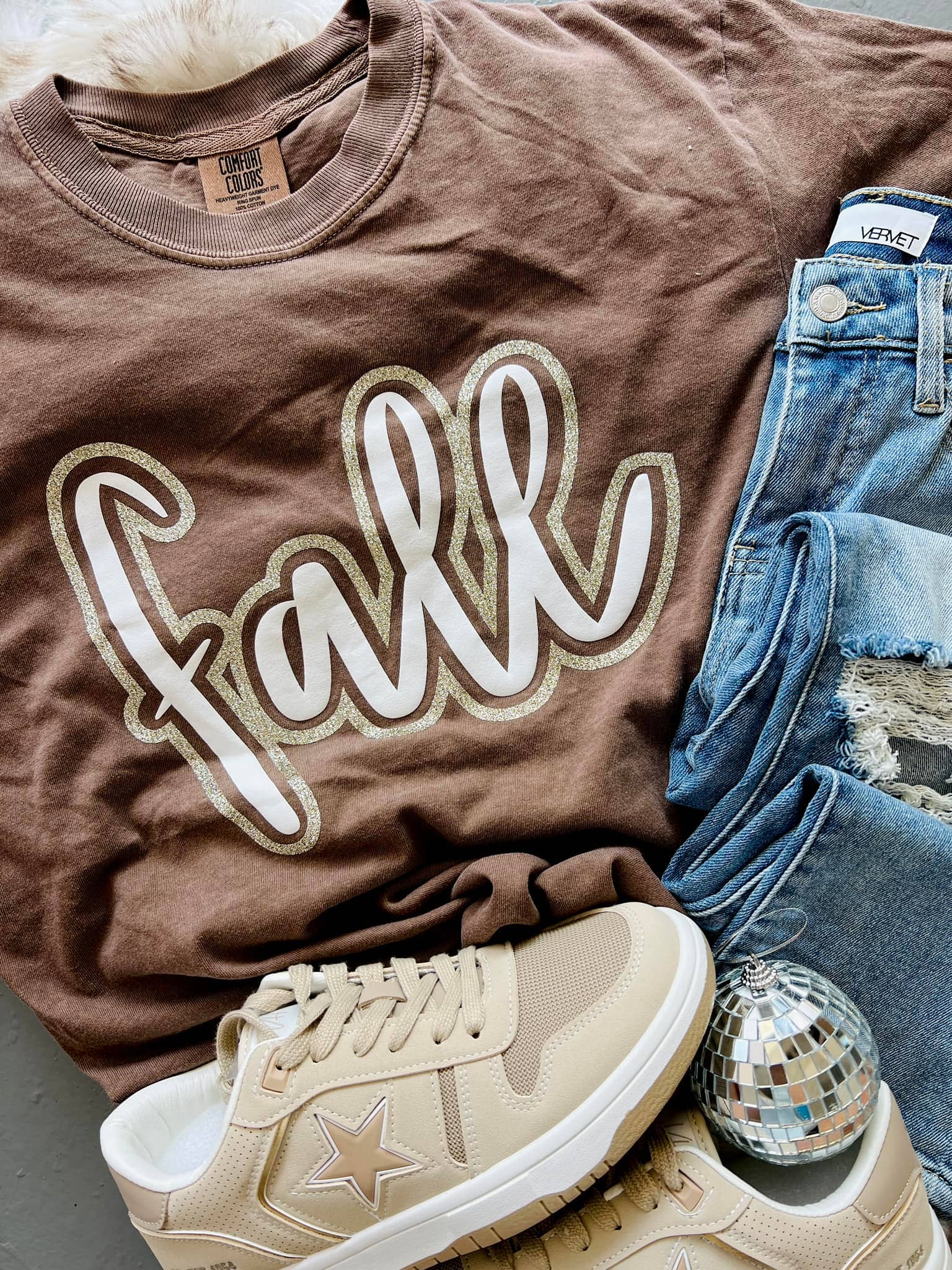 Fall Cursive Glitter Puff Combo Tee Hoodie, Sweatshirt | PodTeesHub.com