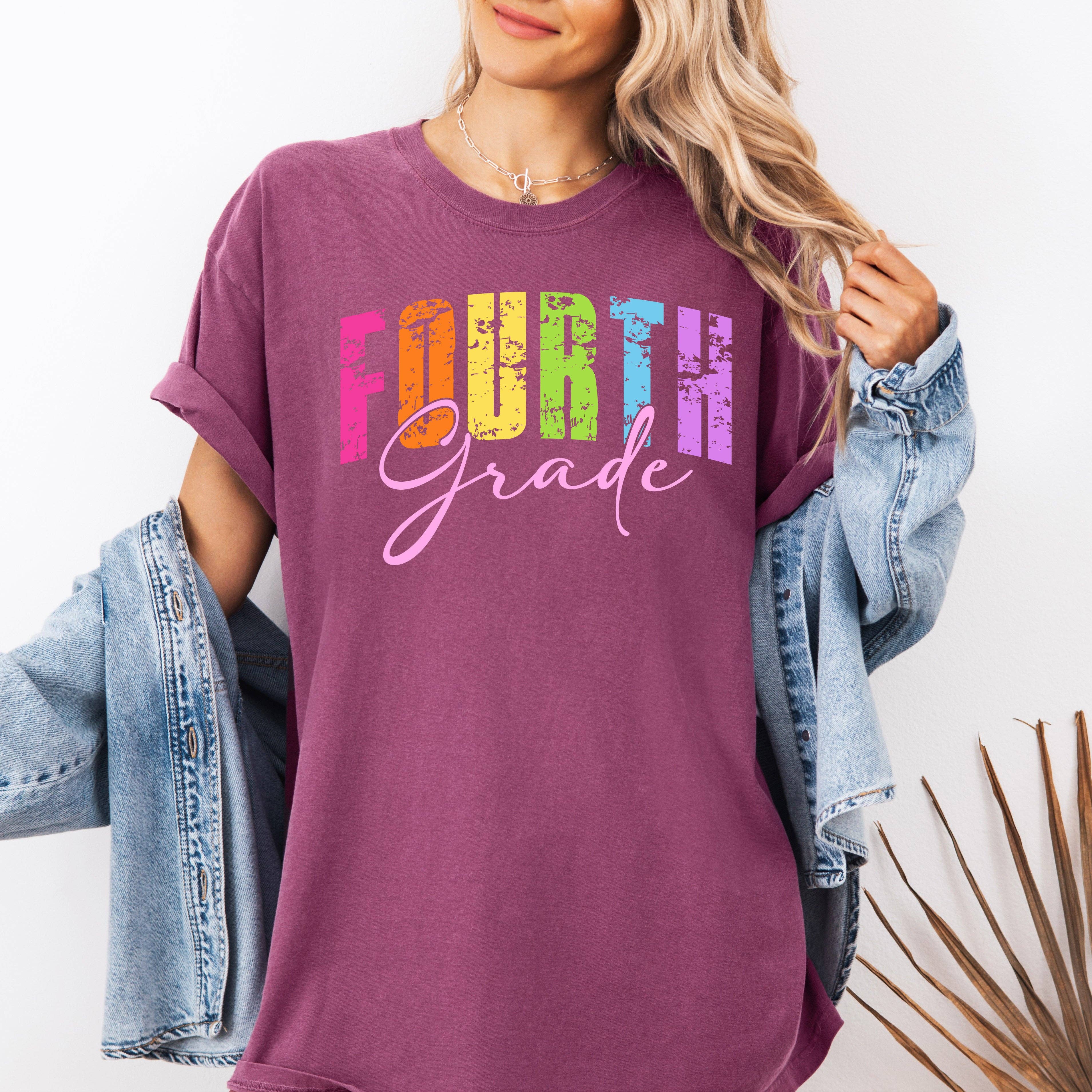 Fourth Grade, Retro, Teacher, Back To School Cute T-Shirt Hoodie, Sweatshirt | PodTeesHub.com
