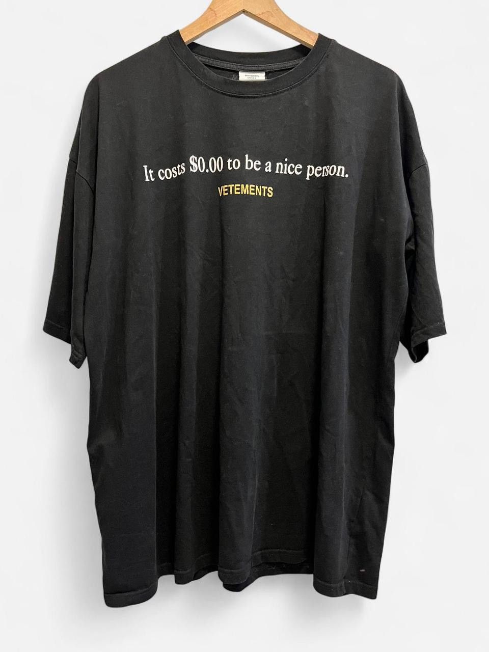 Vetements It Costs S0 To Be A Nice Person Graphic Tee Black Hoodie, Sweatshirt | PodTeesHub.com