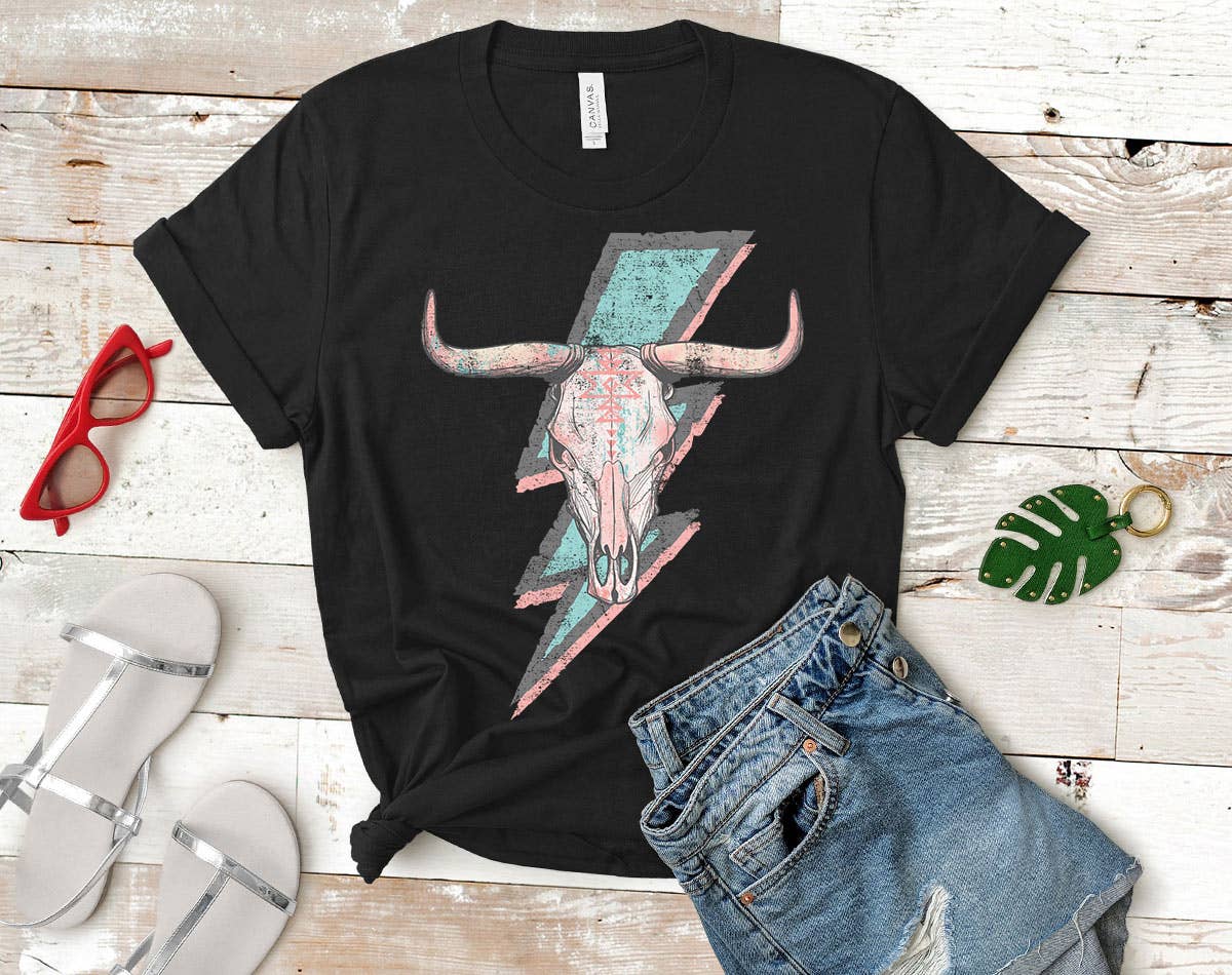 Boho Cow Skull - Rock Cowboy Western  Country Shirt Hoodie, Sweatshirt | PodTeesHub.com