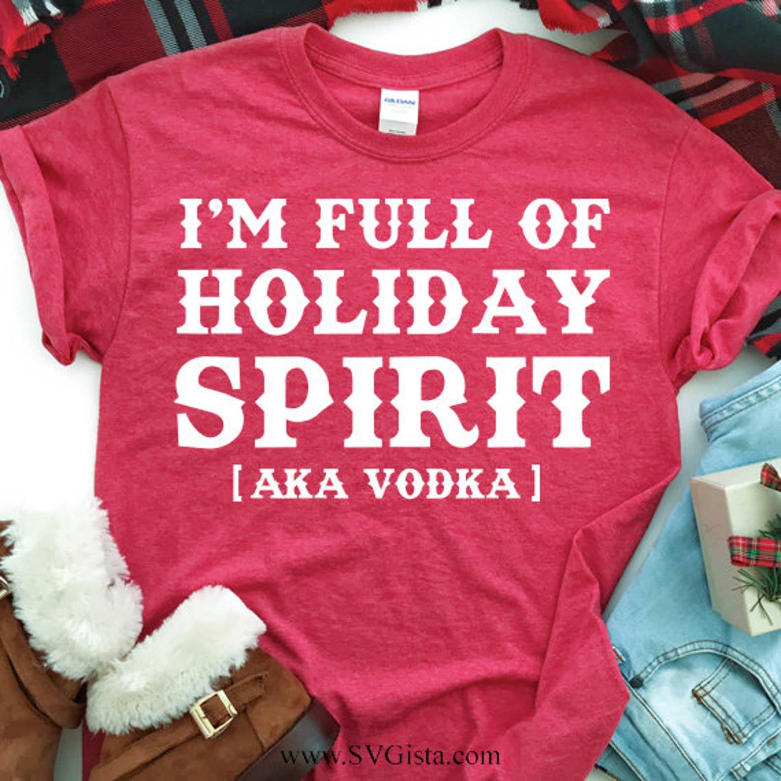 I'm Full of Holiday Spirit T-Shirt Hoodie, Sweatshirt | PodTeesHub.com
