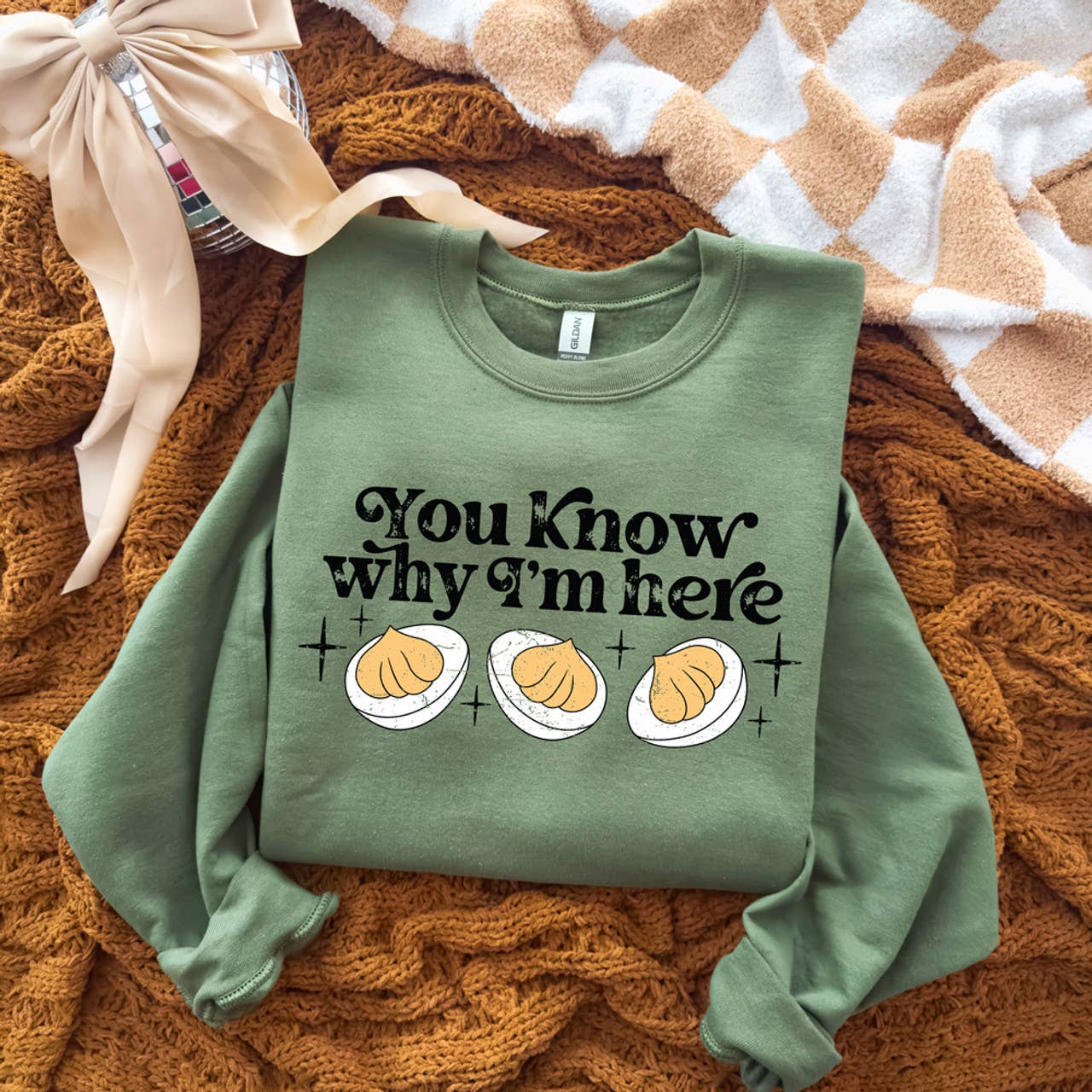 You Know Why I'm Here Deviled Eggs Sweatshirt T-Shirts, Hoodie | PodTeesHub.com