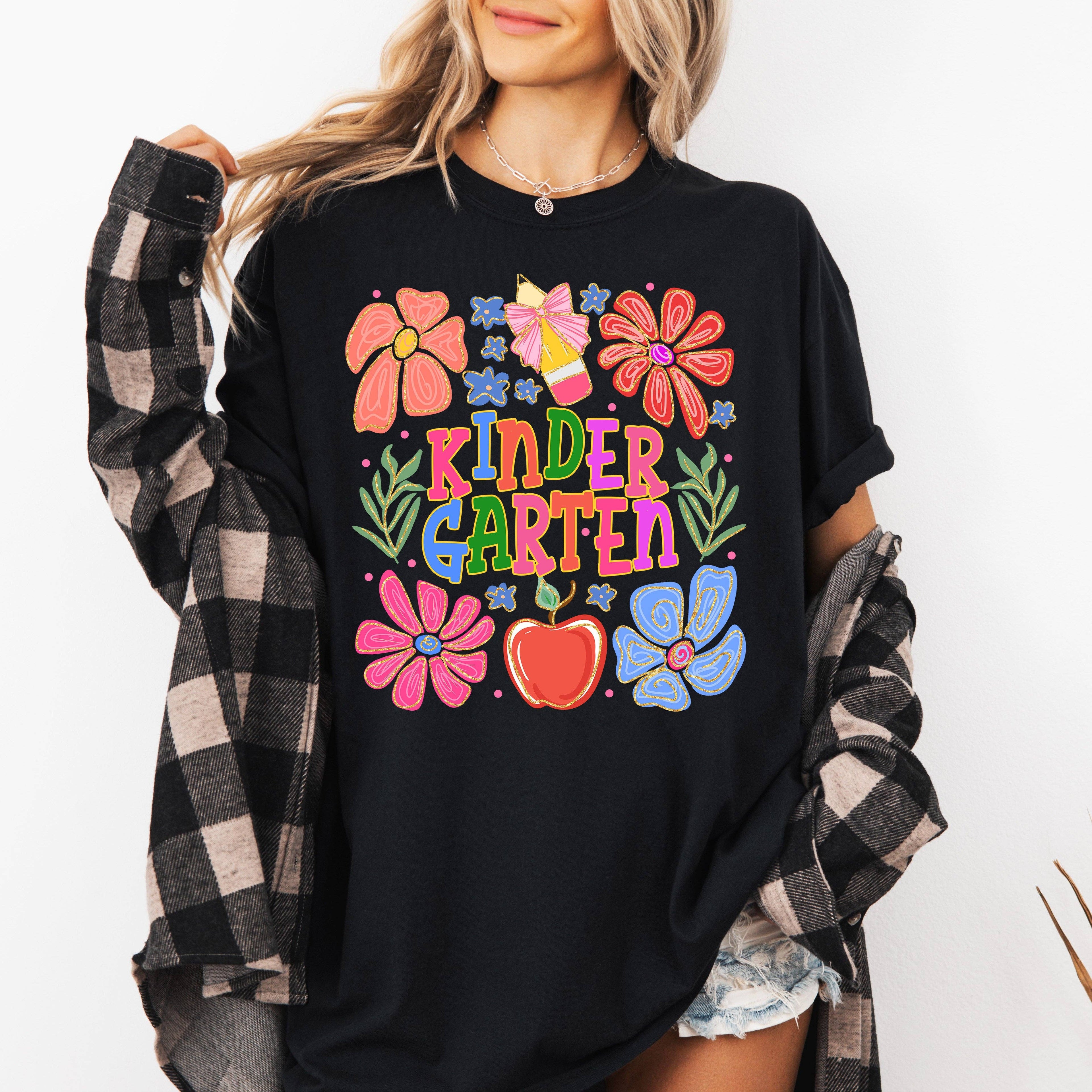 Kindergarten, Boho, Teacher, Back To School, Floral T-Shirt Hoodie, Sweatshirt | PodTeesHub.com