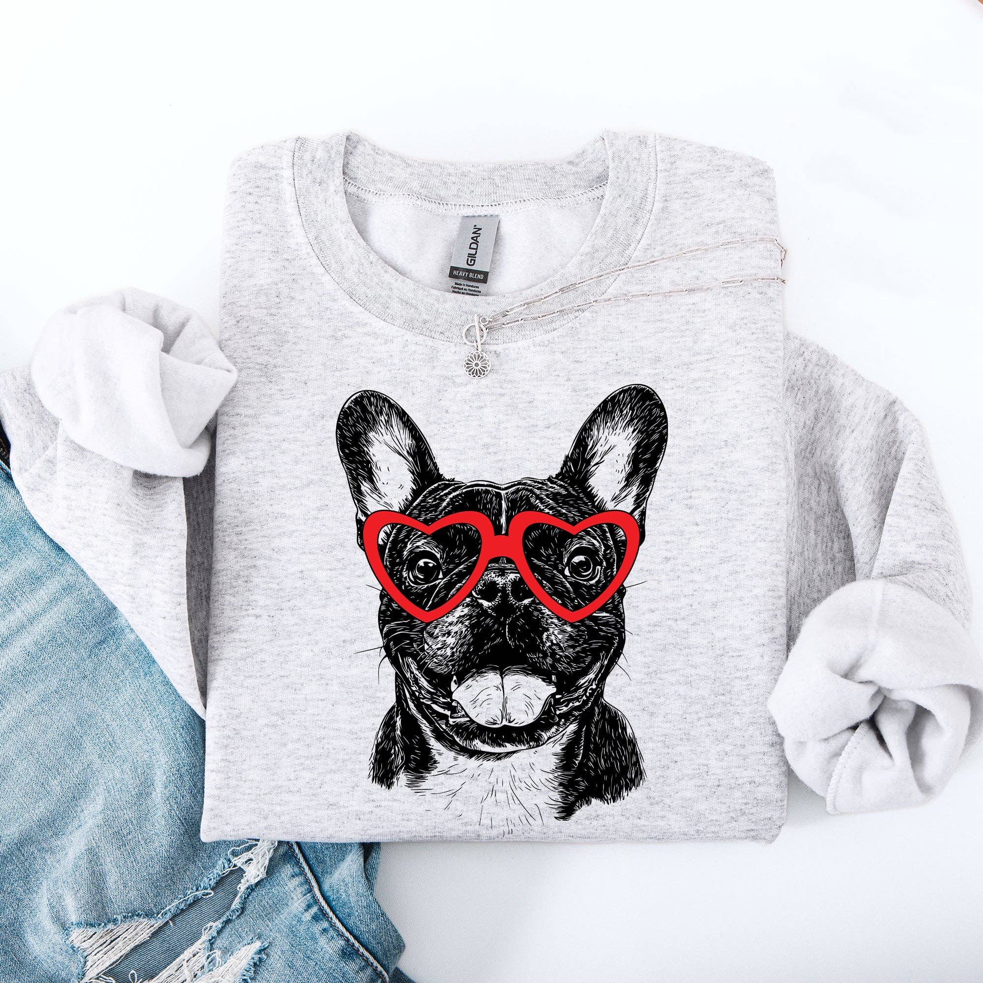 Frenchie French Bulldog Pet Dog Breed Valentine's Sweatshirt T-Shirts, Hoodie | PodTeesHub.com