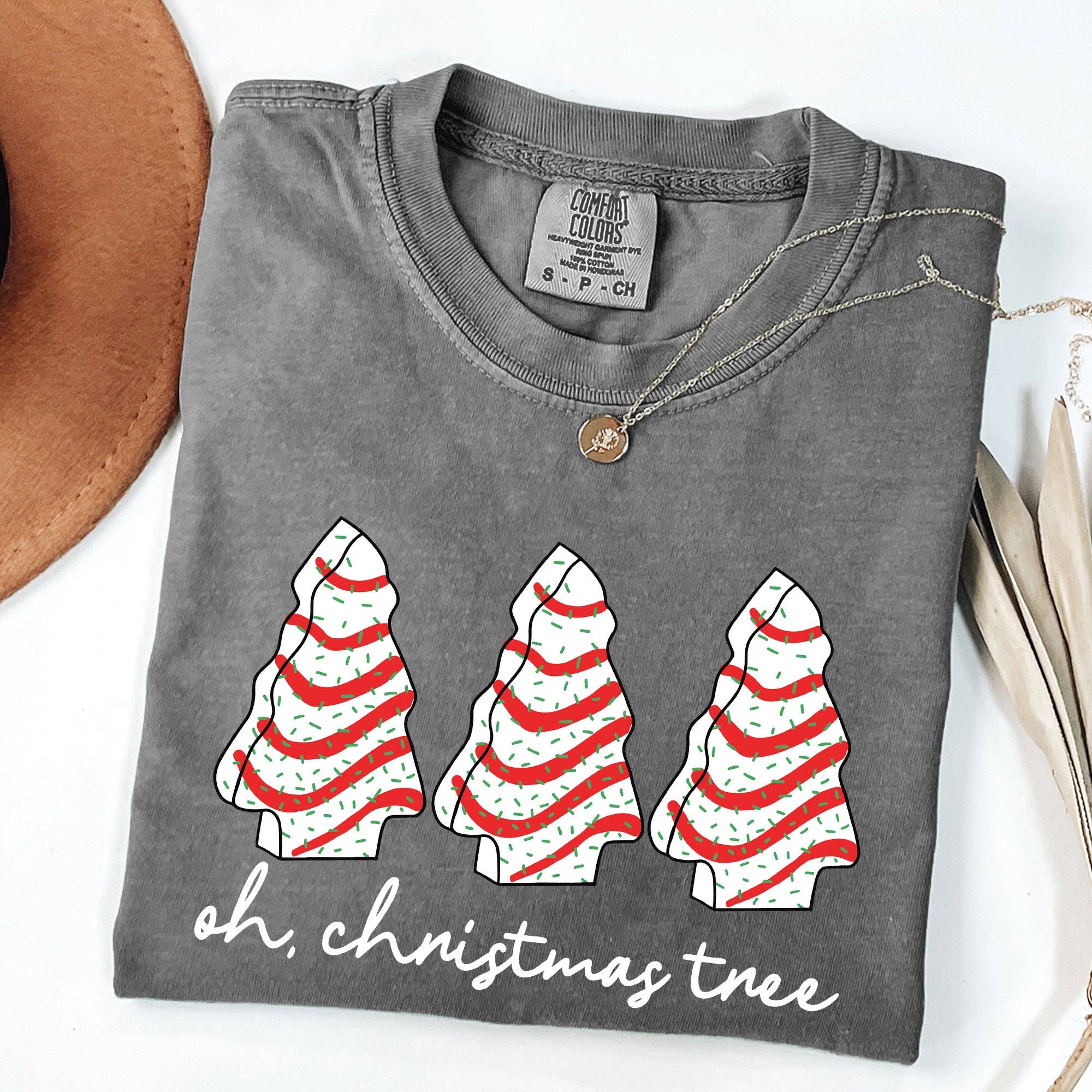 Oh Christmas Tree Cakes Winter Snacks Santa Snow Xmas Tshirt Hoodie, Sweatshirt | PodTeesHub.com