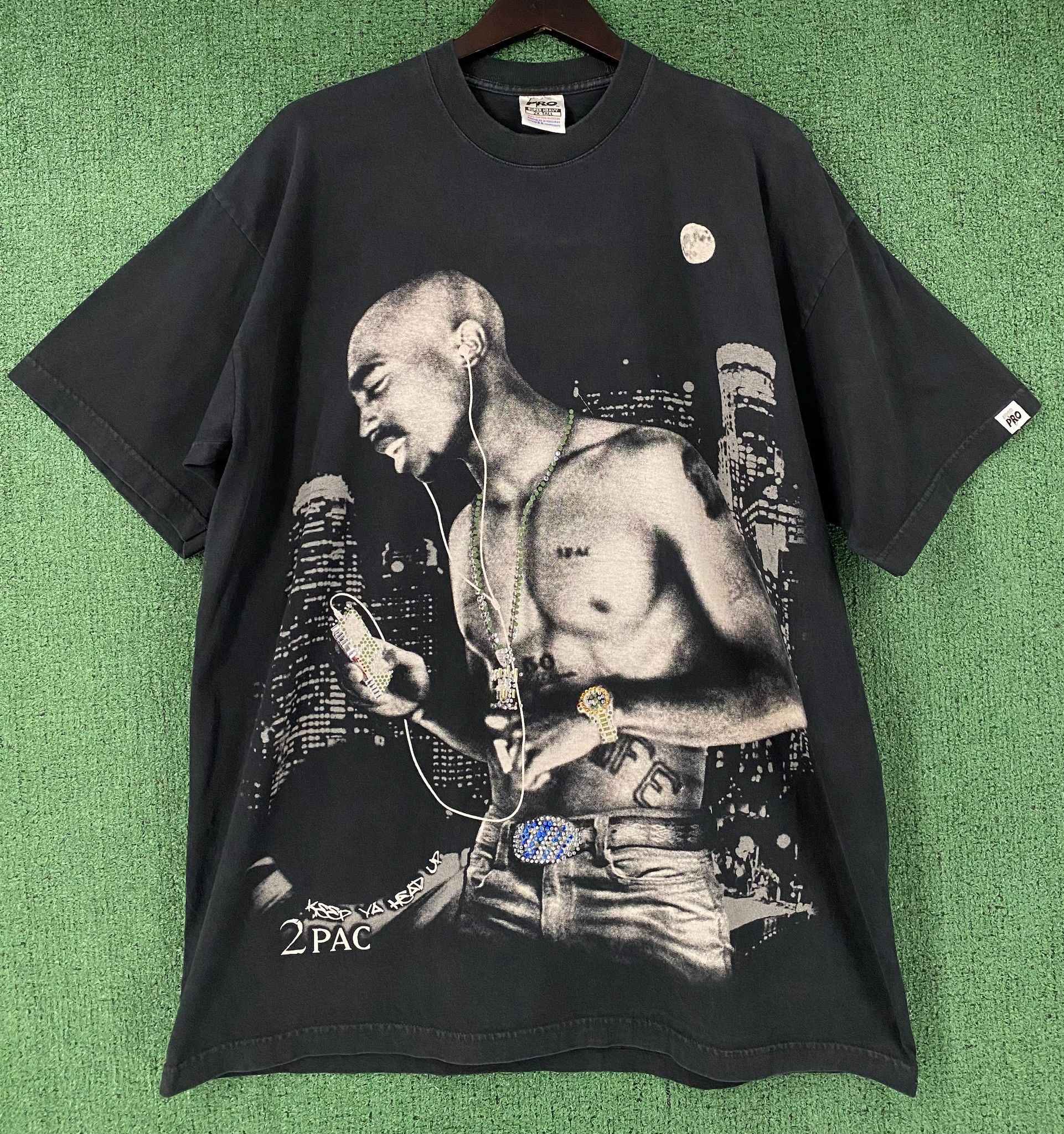 Vintage Y2k Tupac Keep Ya Head Up Bling Rap T Shirt Men S 2xl Tall Hoodie, Sweatshirt | PodTeesHub.com
