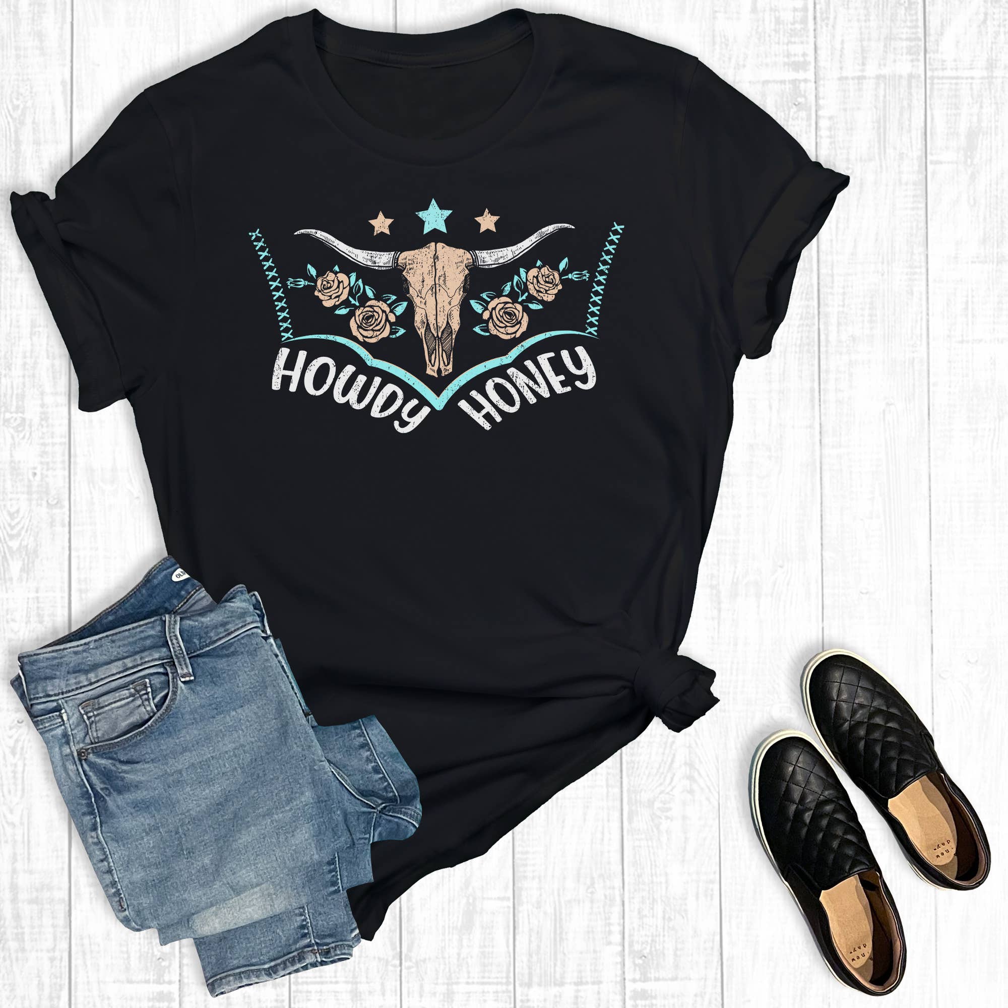 Western Howdy Honey Graphic Tee Hoodie, Sweatshirt | PodTeesHub.com