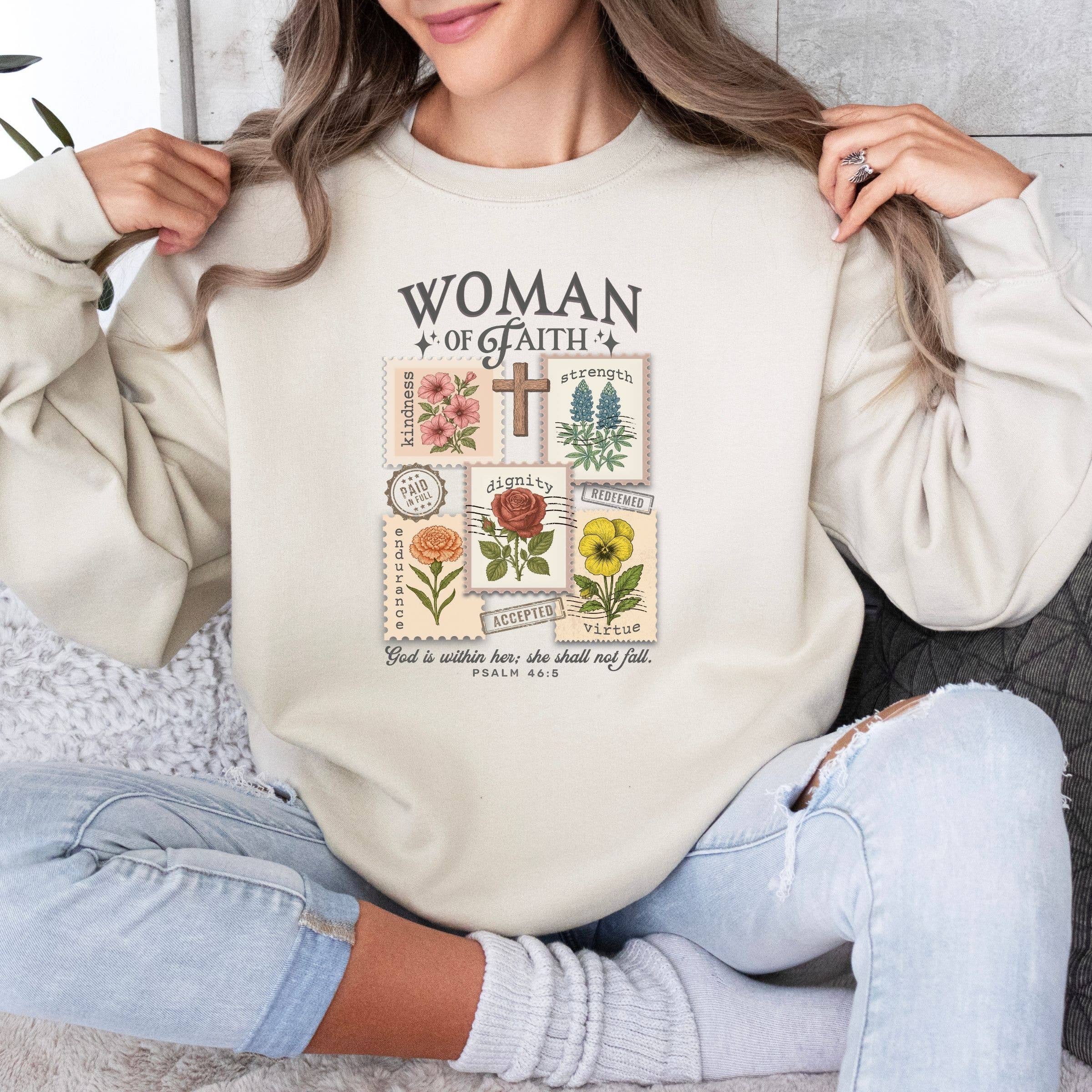 Women of Faith Western Floral Spring Graphic Sweatshirt T-Shirts, Hoodie | PodTeesHub.com