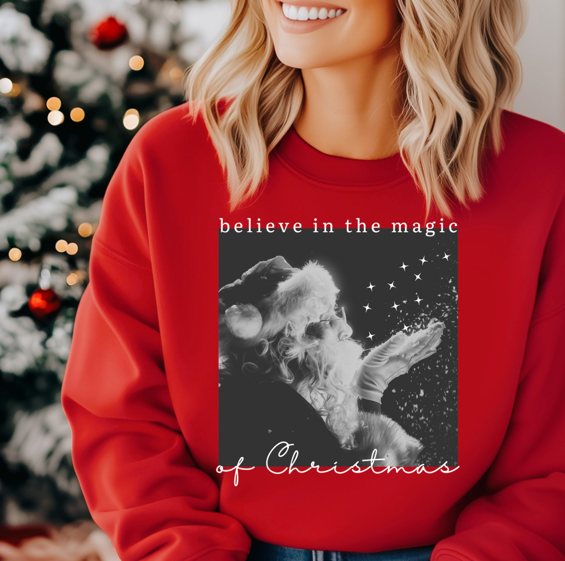 Believe in the Magic of Christmas Crewneck Sweatshirt T-Shirts, Hoodie | PodTeesHub.com