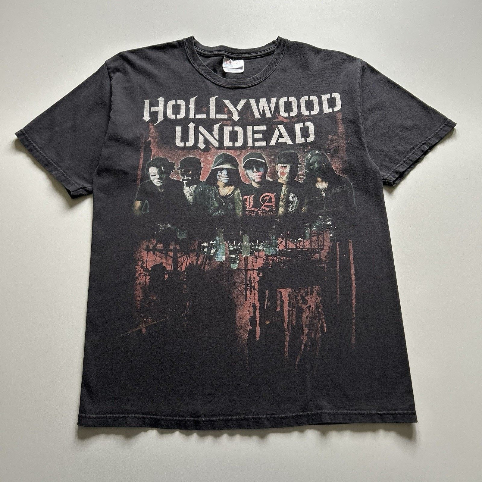 Band Tees Hollywood Undead T Shirt Medium Vintage Y2k Black Metal Rare Hoodie, Sweatshirt | PodTeesHub.com