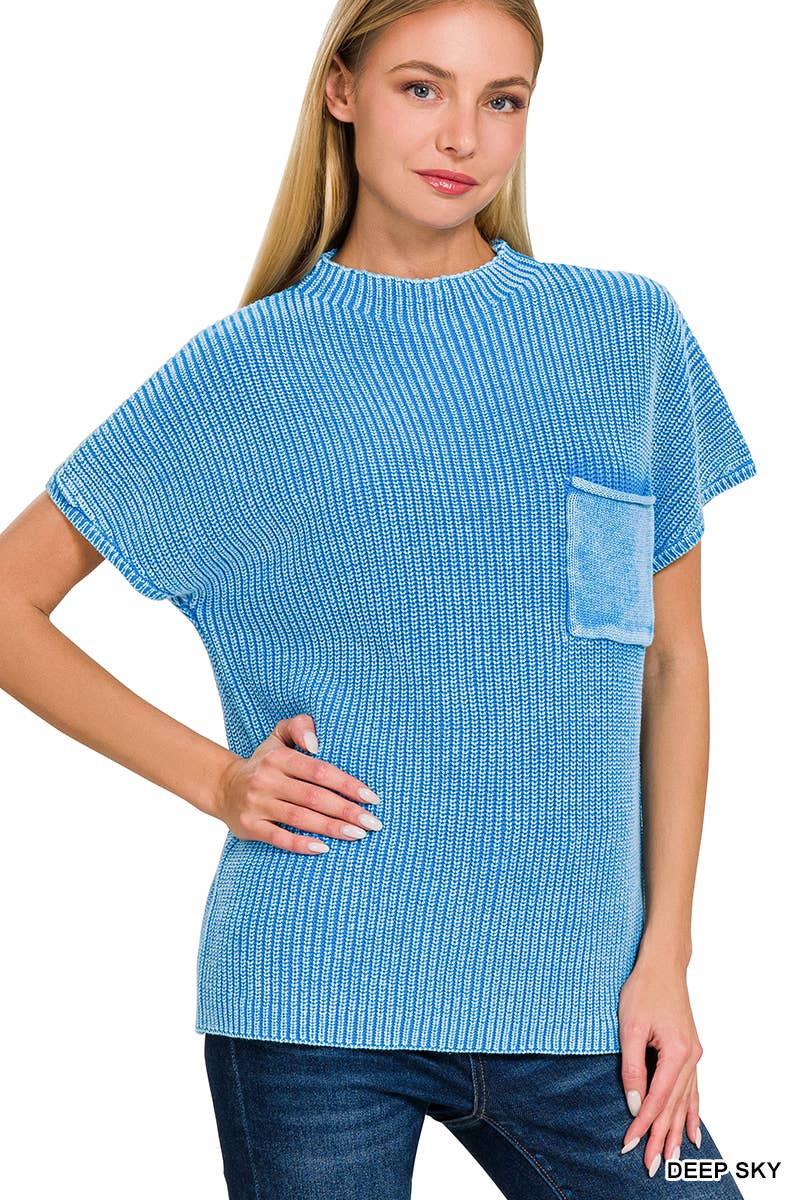 ....SI-25685 Washed Mock Neck Short Sleeve Sweater T-Shirts, Hoodie, Sweatshirt | PodTeesHub.com