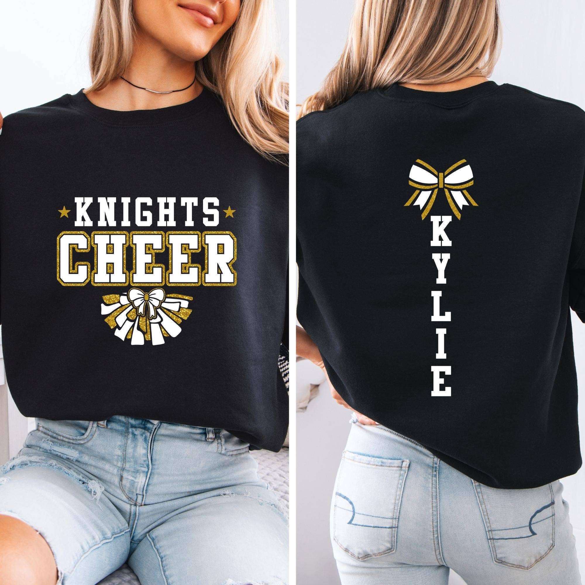 Custom Cheer Team Spirit Sweatshirt with Personalized Name T-Shirts, Hoodie | PodTeesHub.com