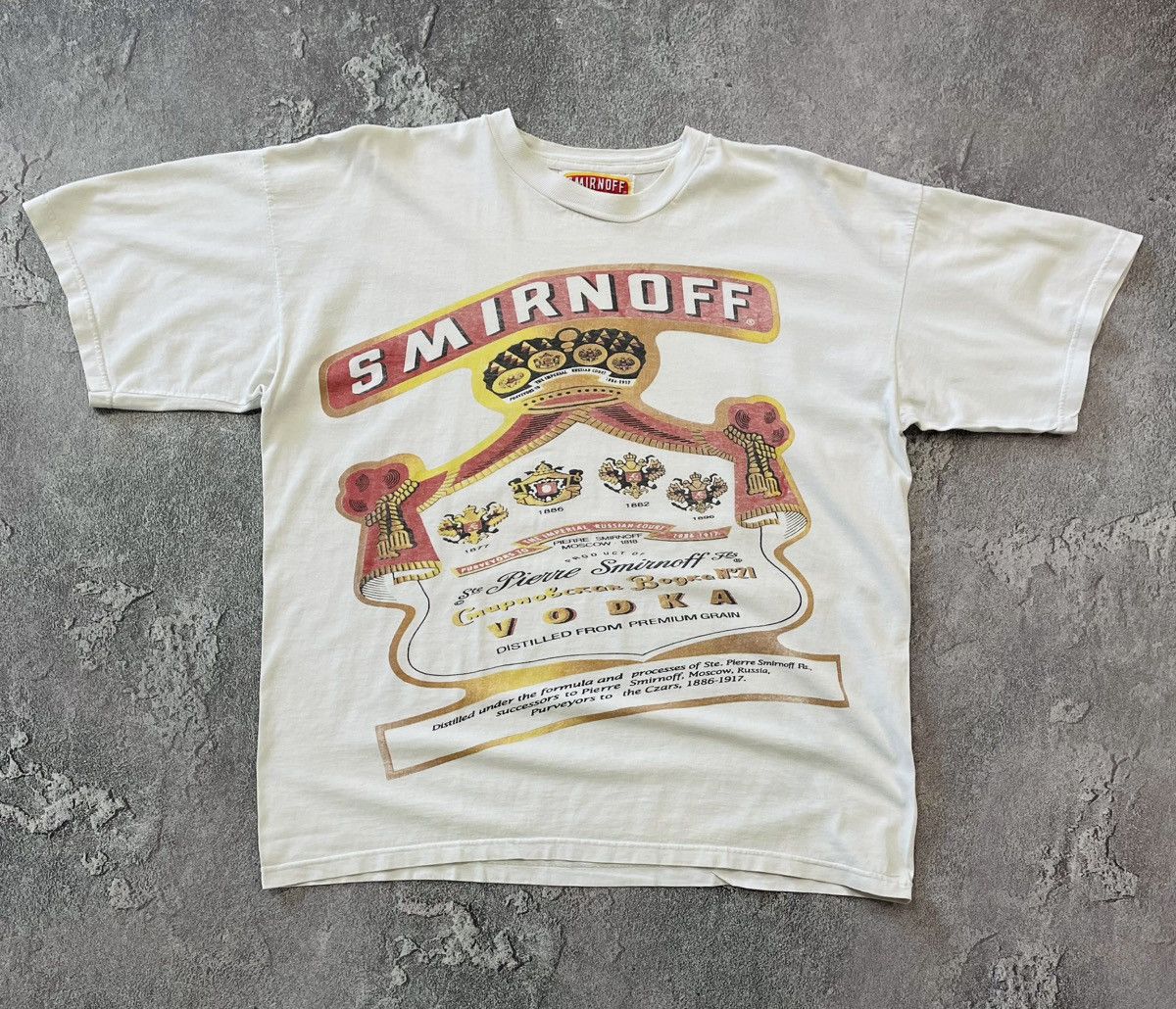 Vintage 90 S Smirnoff Vodka Promo Over Printed Shirt L Size Hoodie, Sweatshirt | PodTeesHub.com