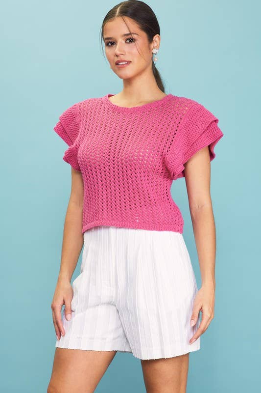 Flutter Sleeve Crochet Sweater T-Shirts, Hoodie, Sweatshirt | PodTeesHub.com