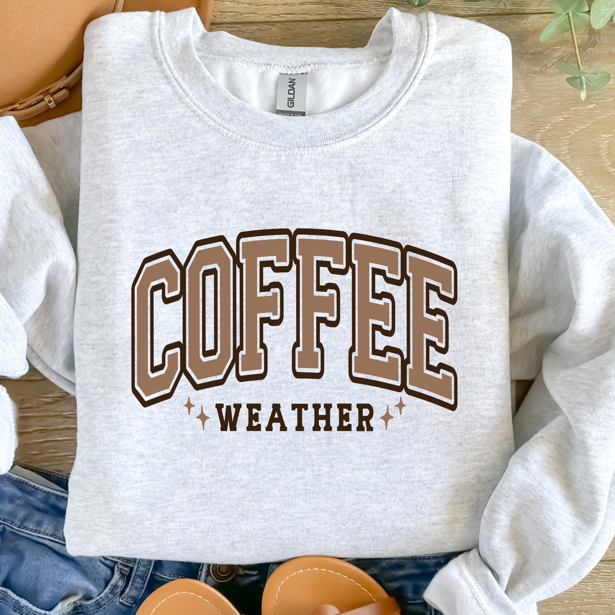 Coffee Weather Graphic Tee or Crewneck Hoodie, Sweatshirt | PodTeesHub.com