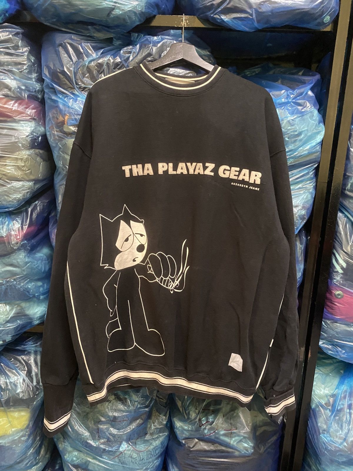 Other Vtg Assassyn Jeanz Tha Playaz Gear Graphic Sweatshirt Black T-Shirts, Hoodie | PodTeesHub.com