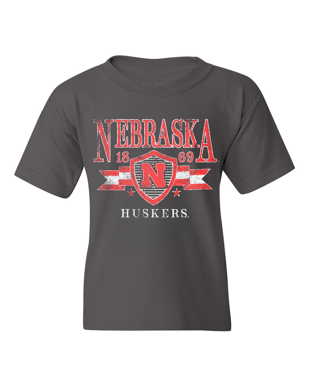 Children's Nebraska Huskers Pep Rally Charcoal Tee Hoodie, Sweatshirt | PodTeesHub.com