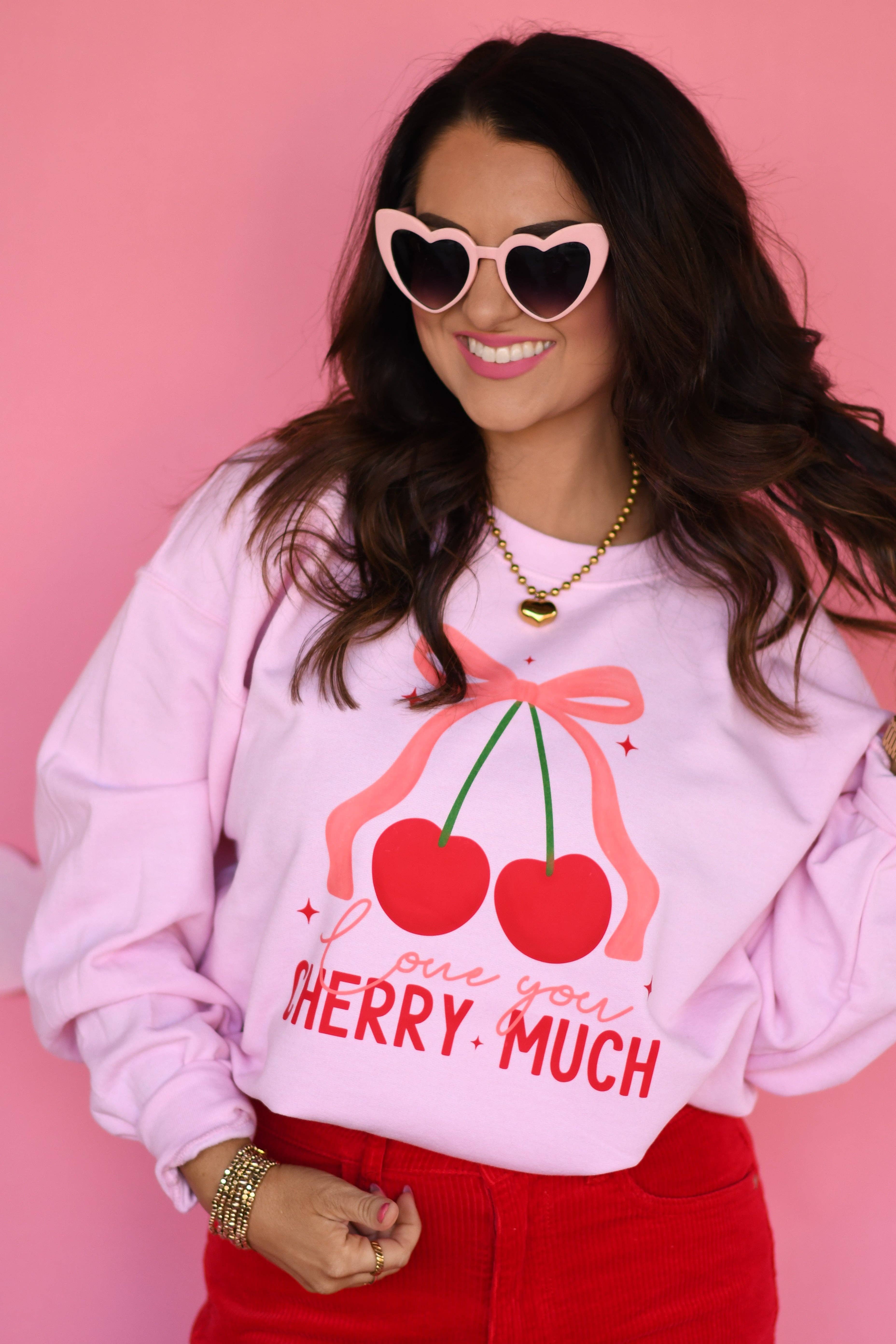 I Love You Cherry Much Cherry Bow Sweatshirt T-Shirts, Hoodie | PodTeesHub.com