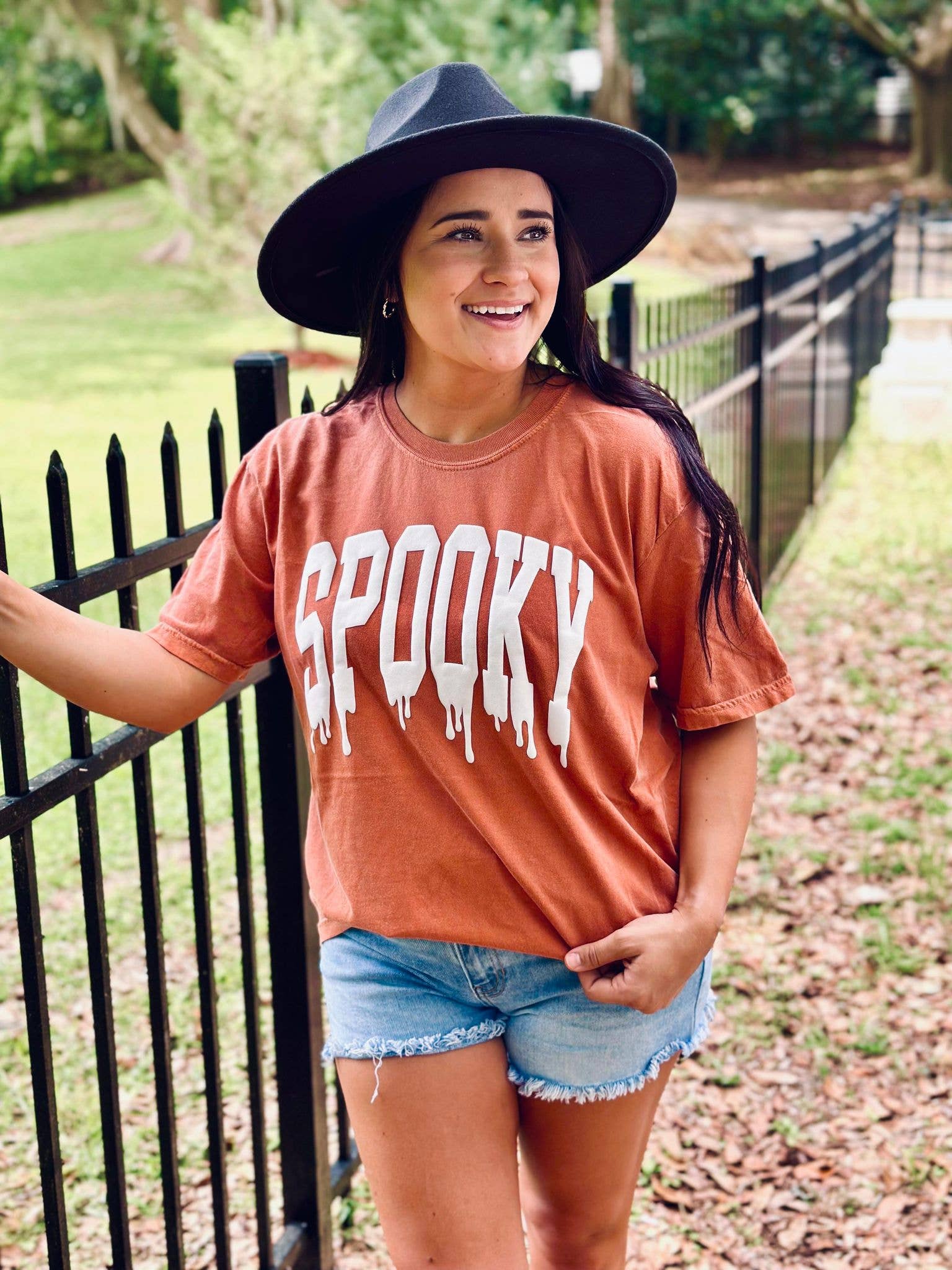 Spooky Drippy Varsity Puff Tee Hoodie, Sweatshirt | PodTeesHub.com