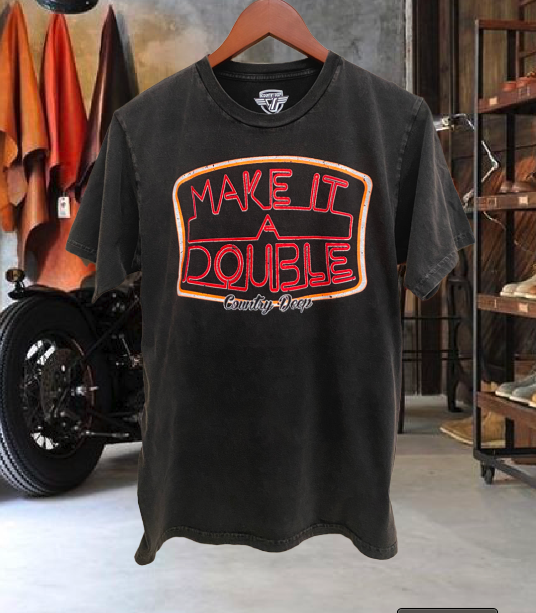 Make It A Double Acid Wash Relaxed Tee Hoodie, Sweatshirt | PodTeesHub.com