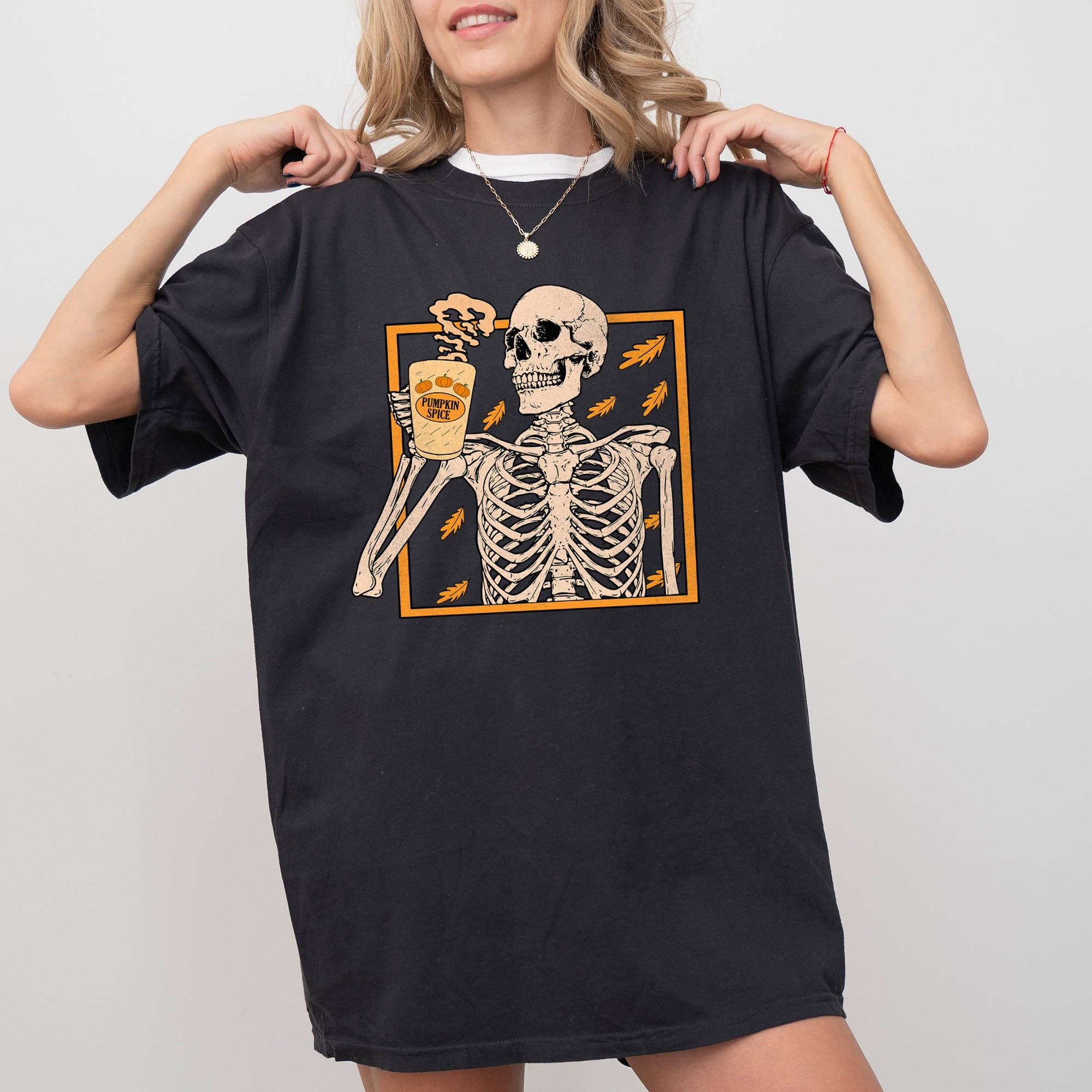 Pumpkin Spice, Coffee, Skeleton, Ghost, Halloween T-Shirt Hoodie, Sweatshirt | PodTeesHub.com