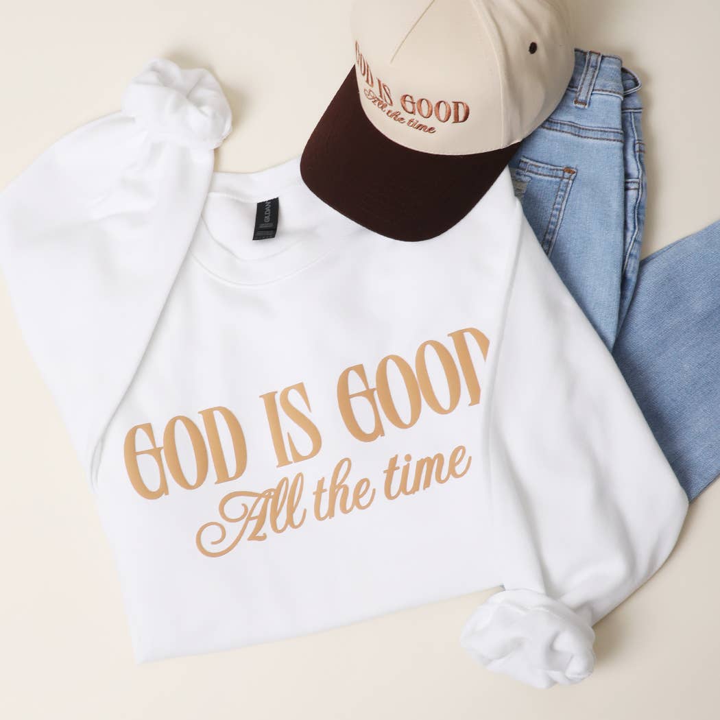 God Is Good All the Time Puff Midweight Sweatshirt T-Shirts, Hoodie | PodTeesHub.com