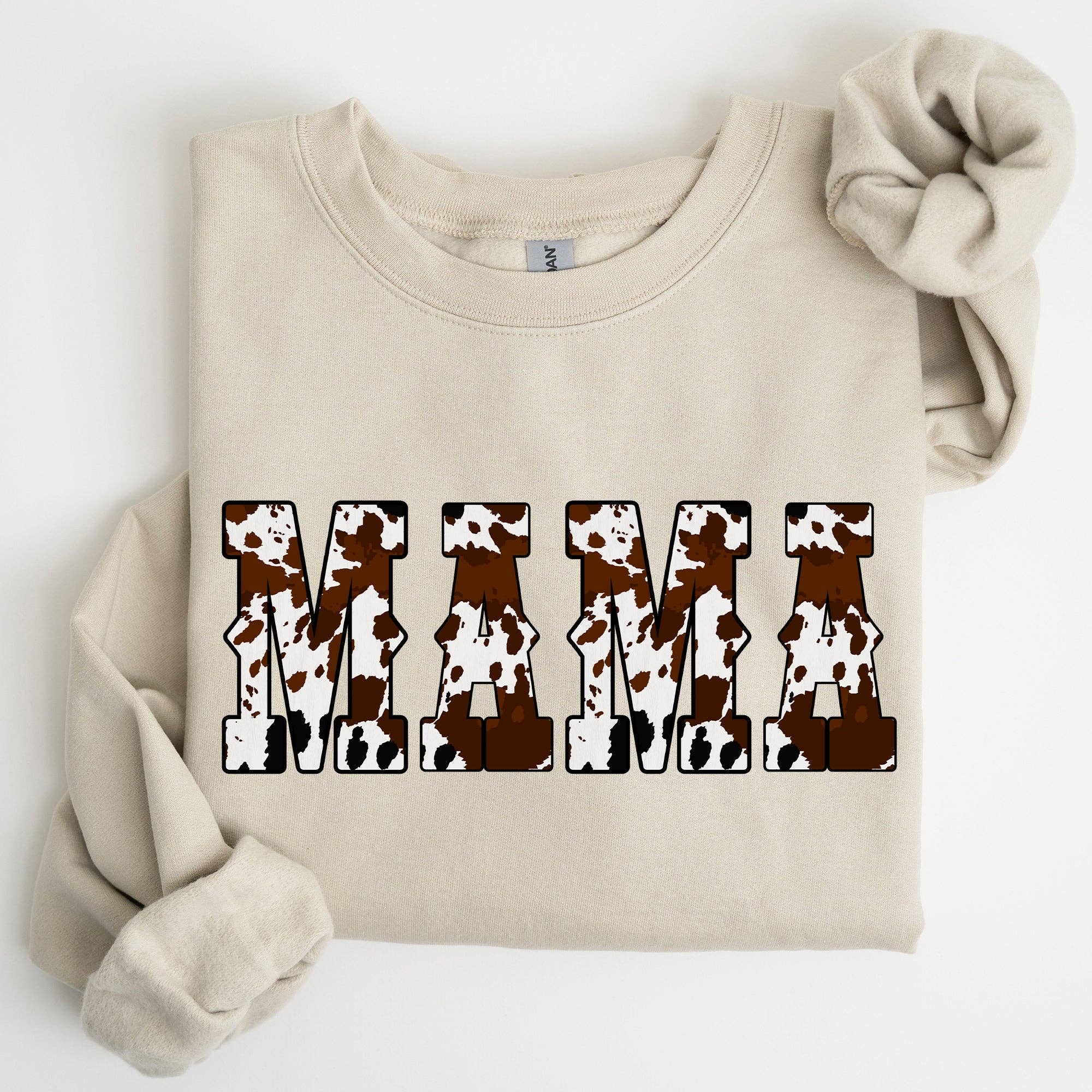 Mama, Cow Print, Western, Country, Varsity Retro Sweatshirt T-Shirts, Hoodie | PodTeesHub.com