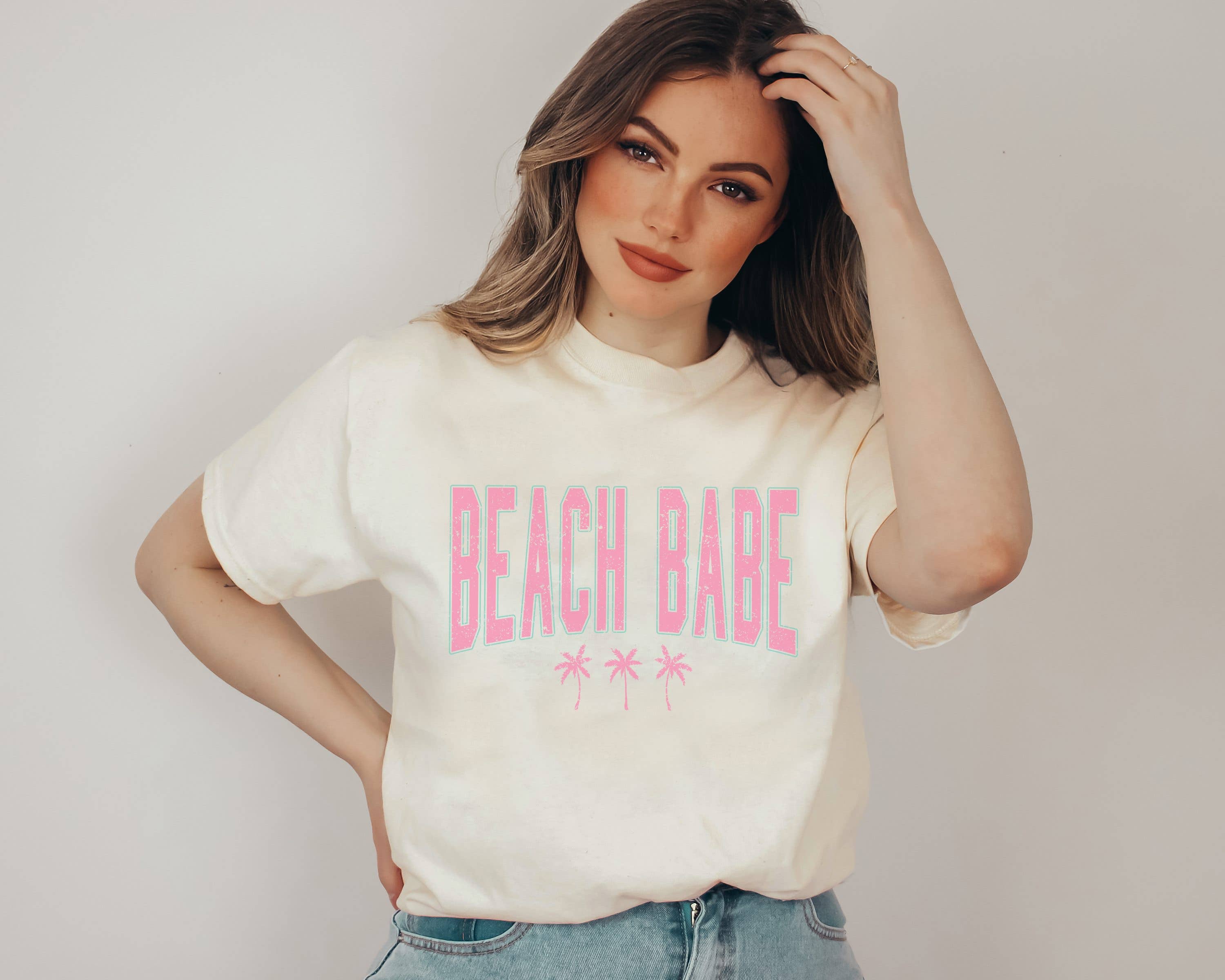 Beach Babe Graphic Tee | Summer Tee Hoodie, Sweatshirt | PodTeesHub.com