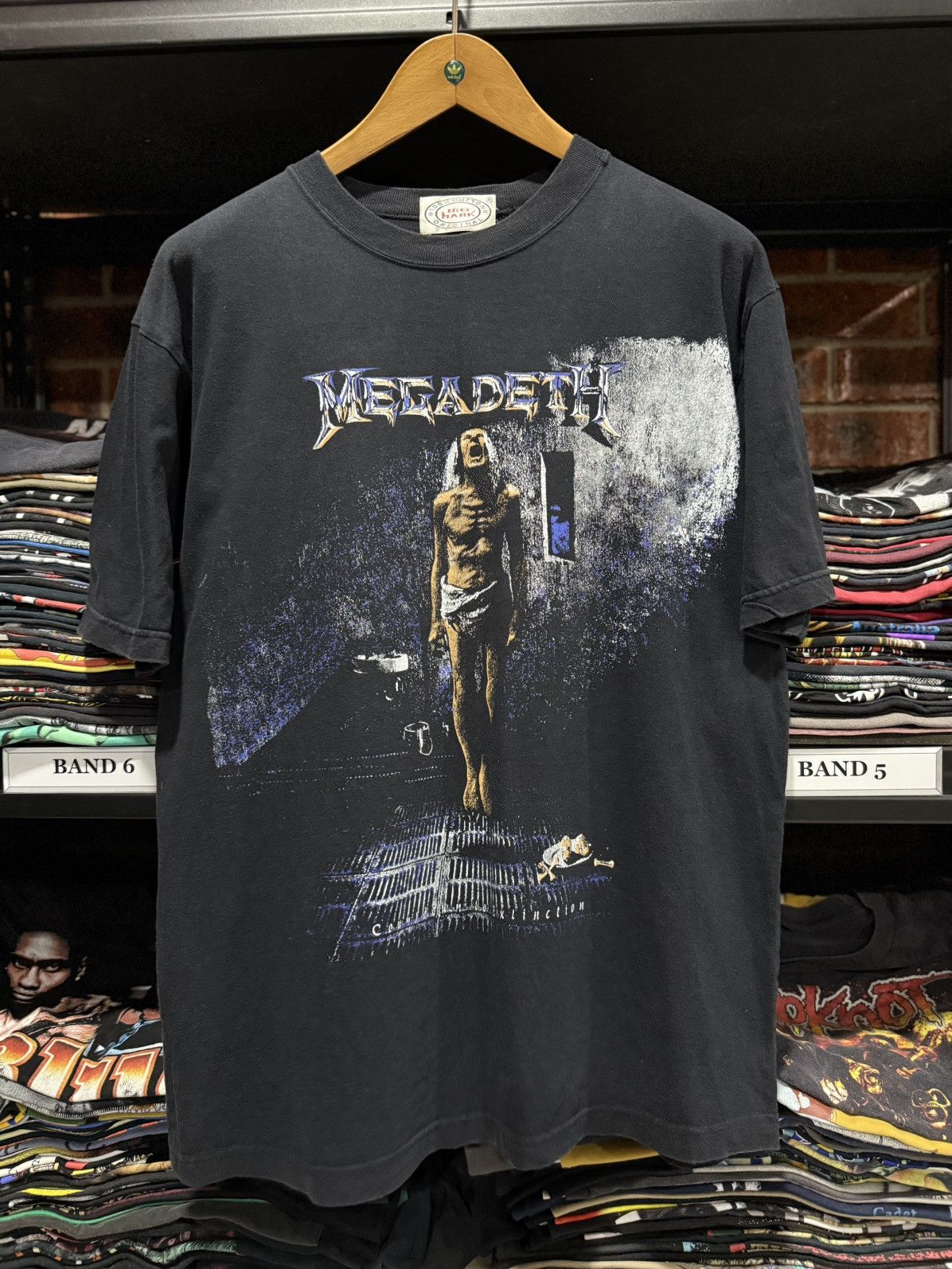 Band Tees Vintage 90s Megadeth Big Mark Backhit Faded Tee Hoodie, Sweatshirt | PodTeesHub.com