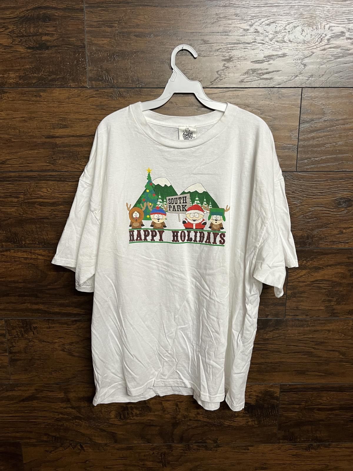 Designer Vintage South Park T Shirt Happy Holidays Christmas 2xl Hoodie, Sweatshirt | PodTeesHub.com