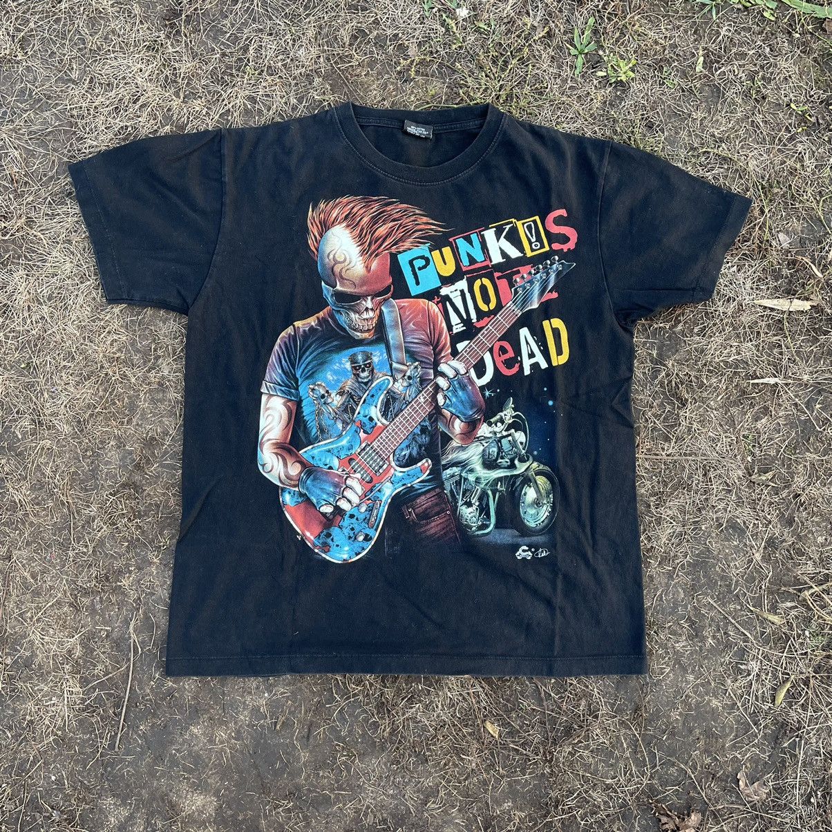 Vintage Y2k Punk Not Dead Face Horror Tee Rock Streetwear Hoodie, Sweatshirt | PodTeesHub.com