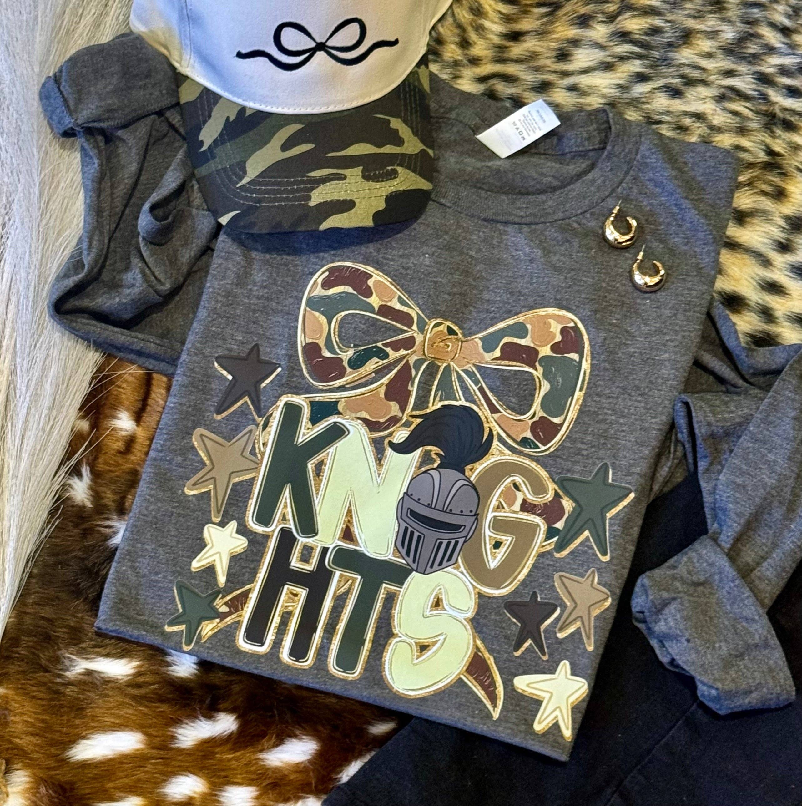 Knights Camo Bow Tee / Long Sleeve Hoodie, Sweatshirt | PodTeesHub.com