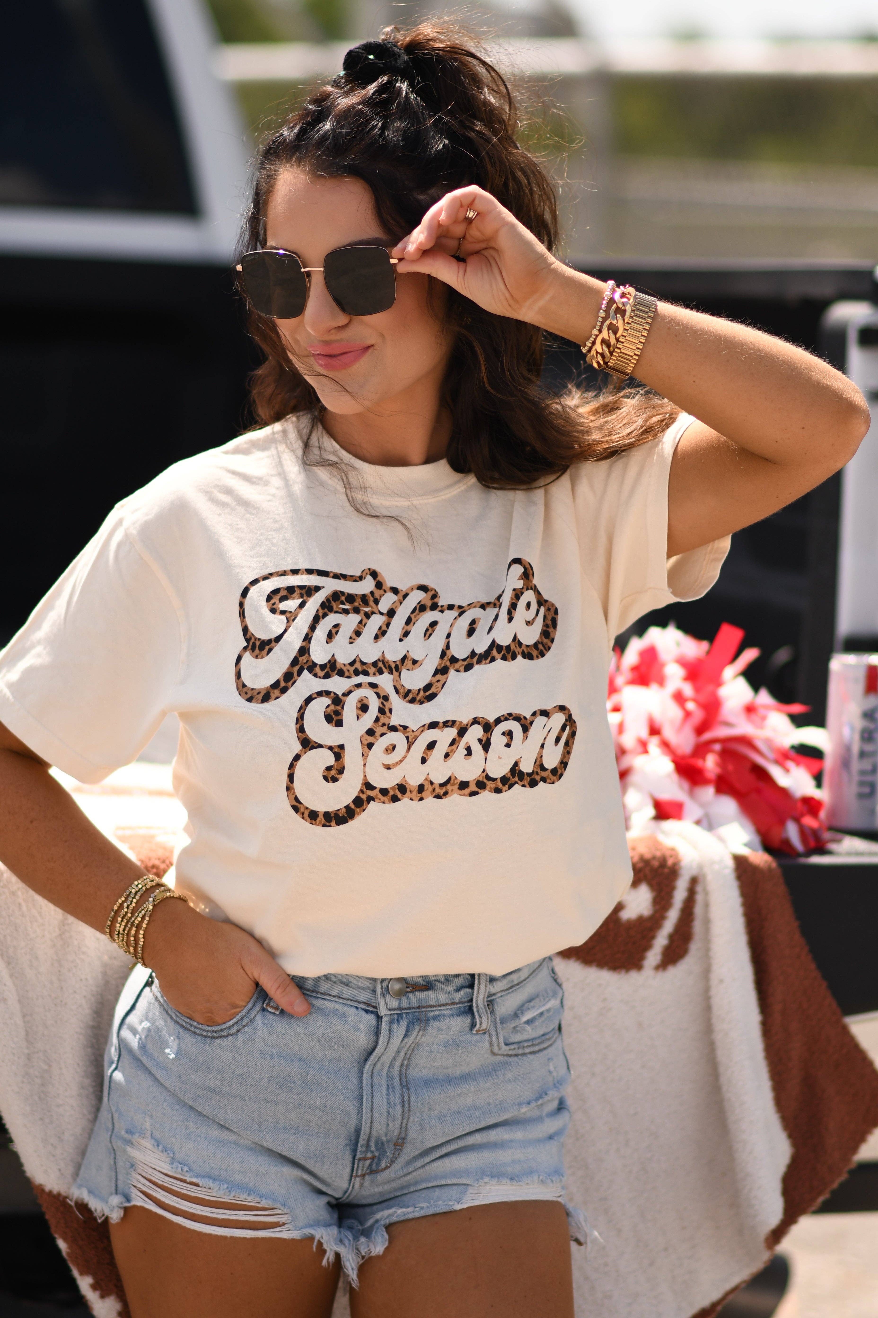 Tailgate Season Leopard Tee Hoodie, Sweatshirt | PodTeesHub.com