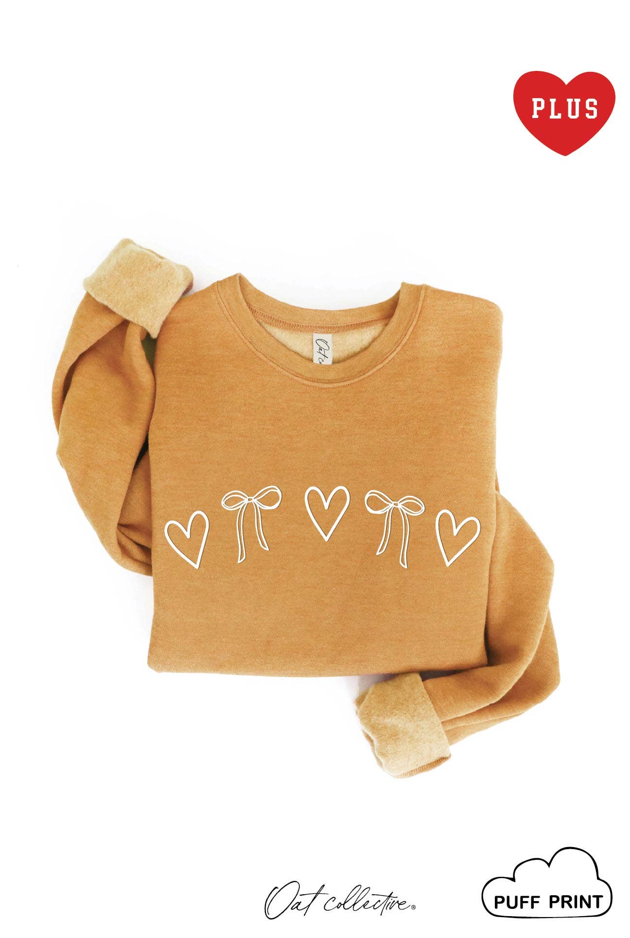 Heart and Bow Puff Plus Graphic Sweatshirt T-Shirts, Hoodie | PodTeesHub.com