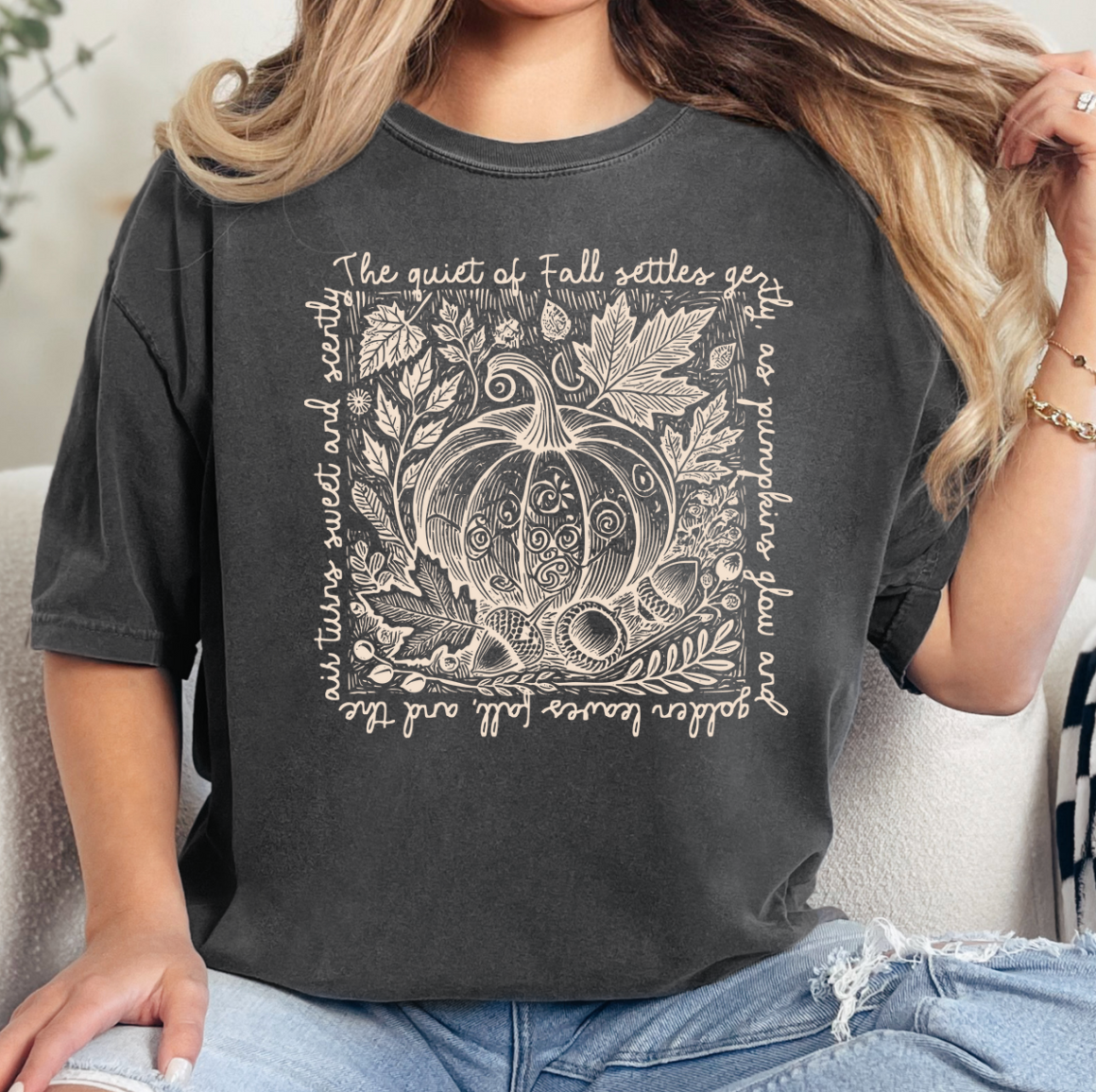Retro Fall Pumpkin Comfort Color Tee Hoodie, Sweatshirt | PodTeesHub.com