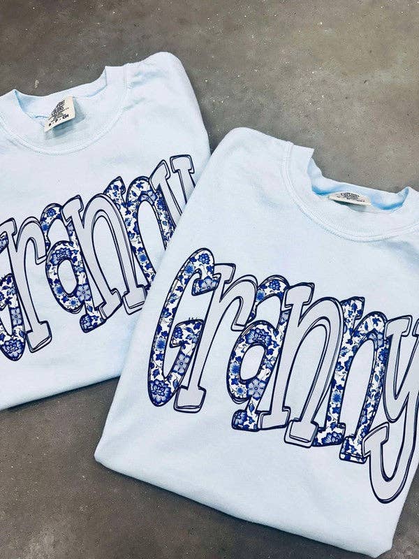 Custom Blue Floral Chino Doodle Dtf Tee & Sweatshirt Hoodie | PodTeesHub.com