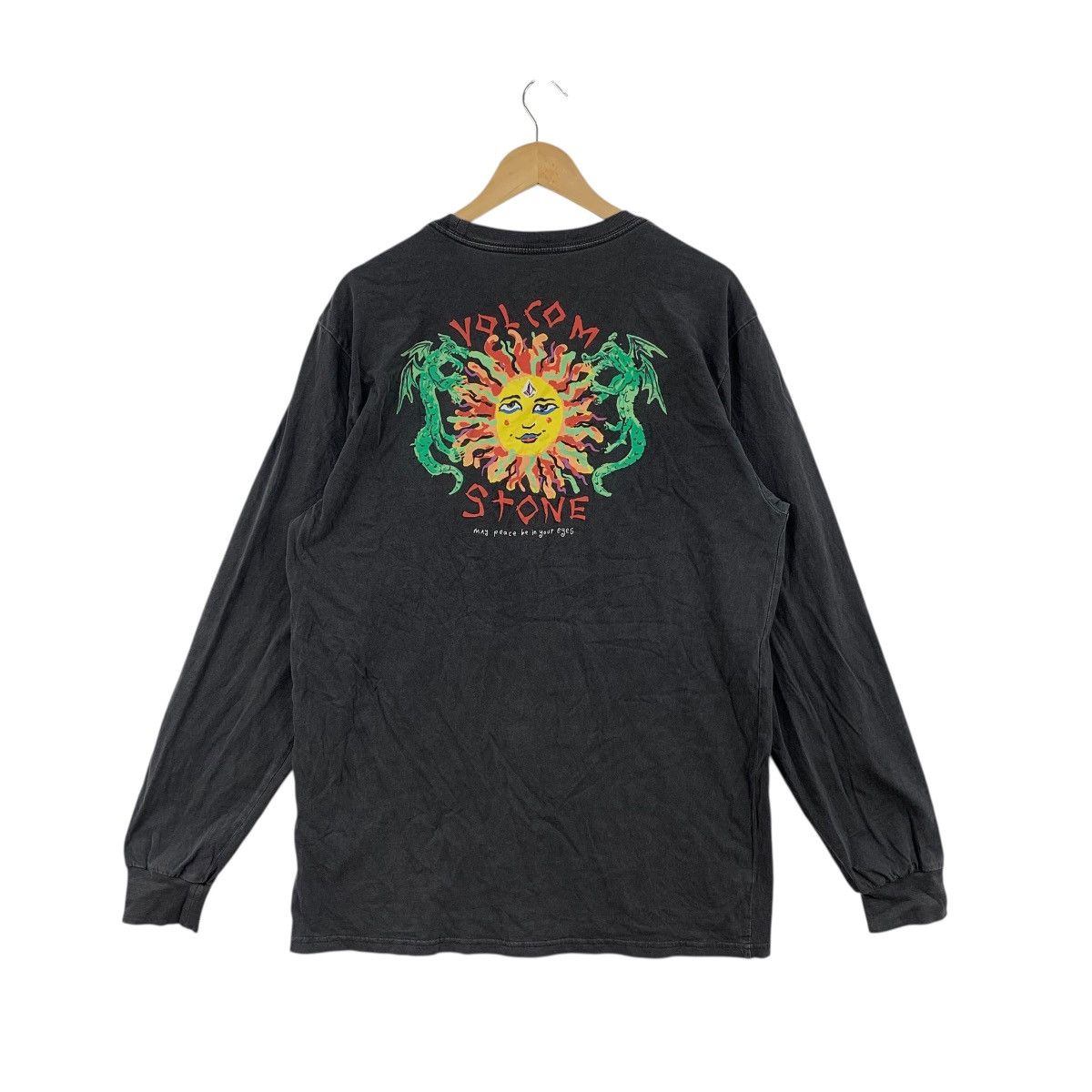 Volcom Stone Skateboard Dragon Peace Natural Sun Faded Tee Hoodie, Sweatshirt | PodTeesHub.com