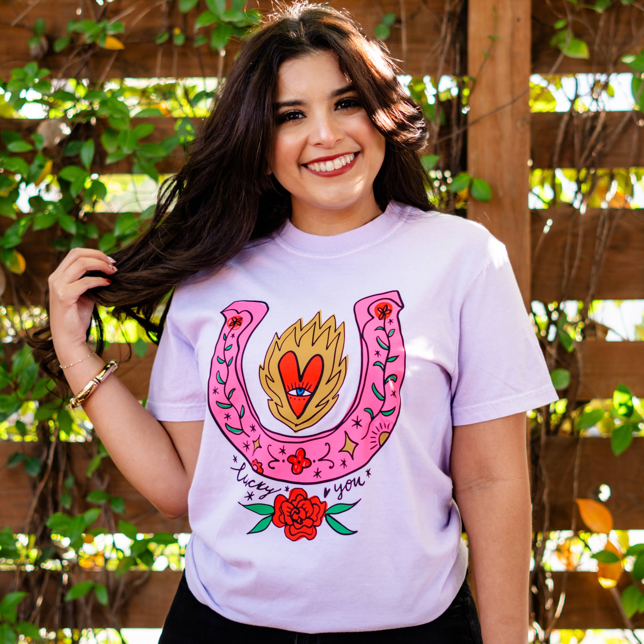Lucky You Horseshoe Graphic Tee, Western Tee, Western Shirt Hoodie, Sweatshirt | PodTeesHub.com